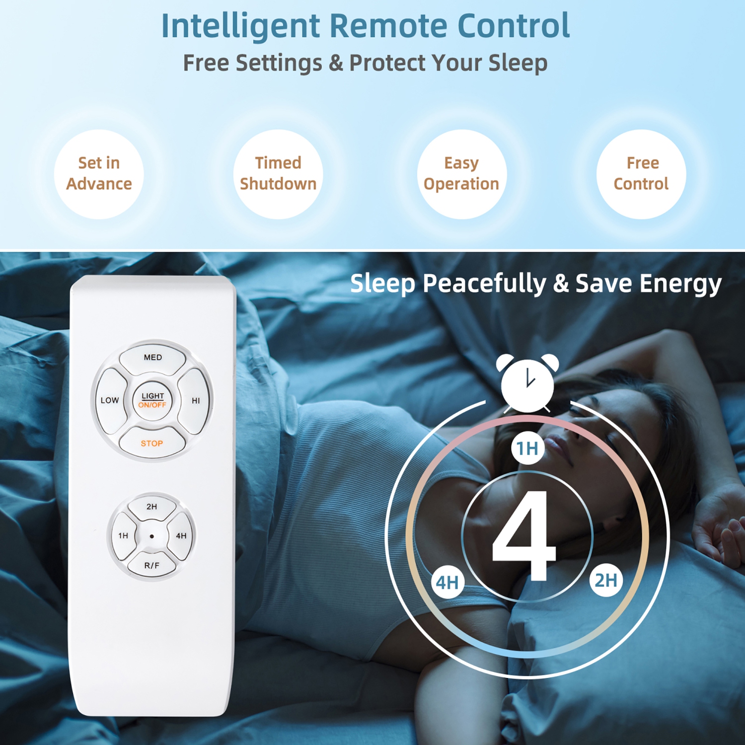 Costway Ceiling Fan with Light, Enclosed Ceiling Fan w/ 5 Blades & Remote Control Black