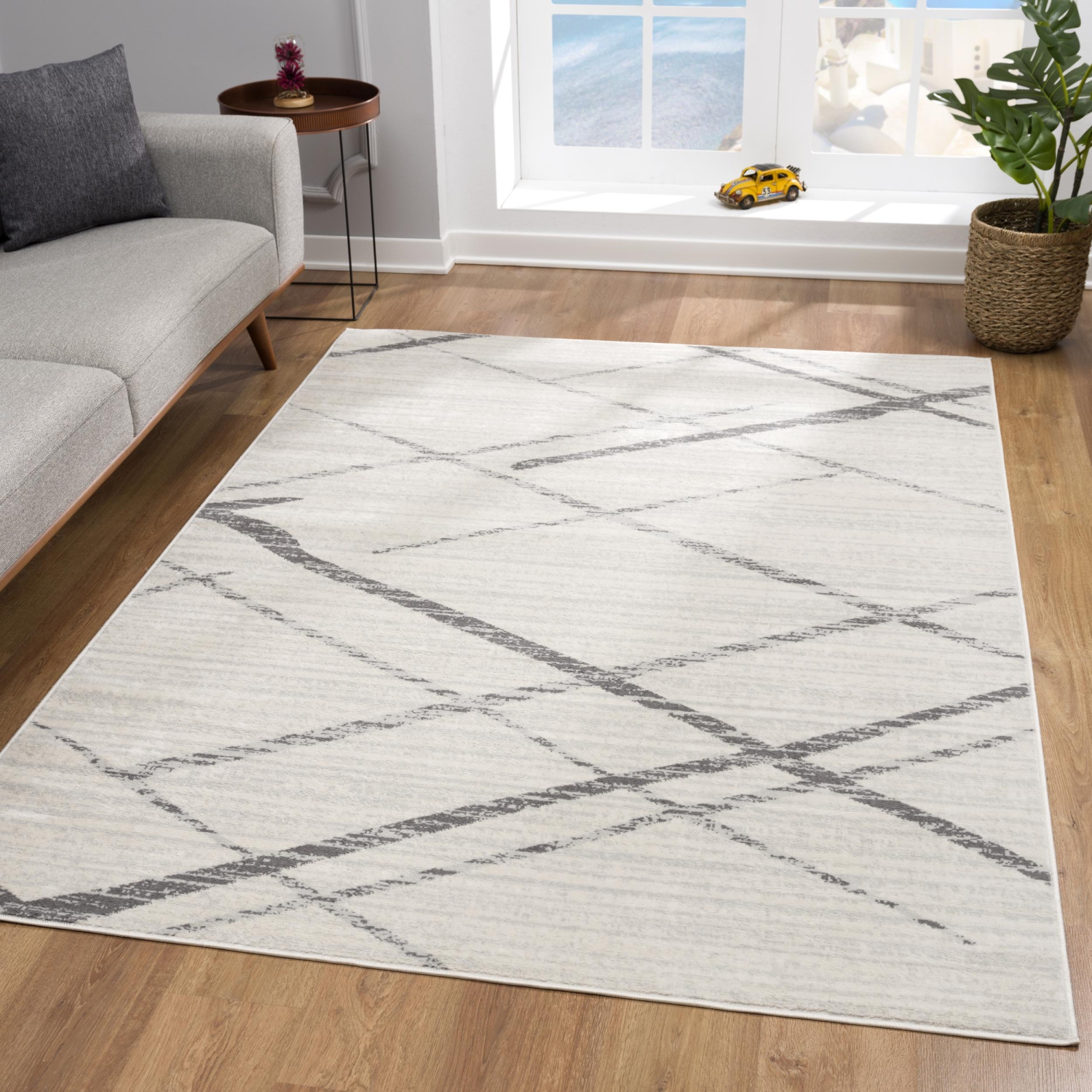 Rug Branch Nira Contemporary Abstract Beige/Grey Indoor Area Rug