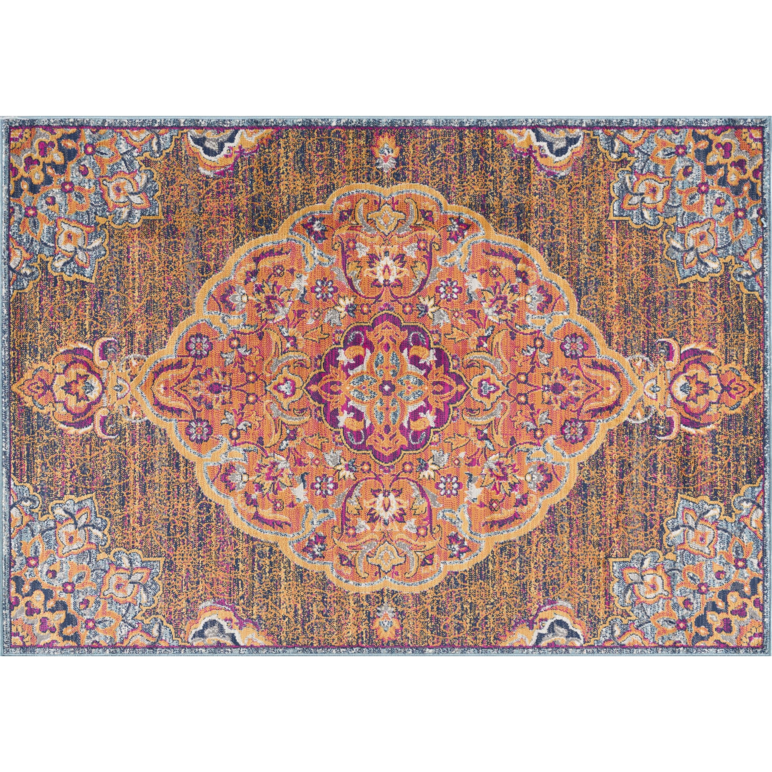 Rug Branch Floria Traditional Floral Medallion Indoor Area Rug