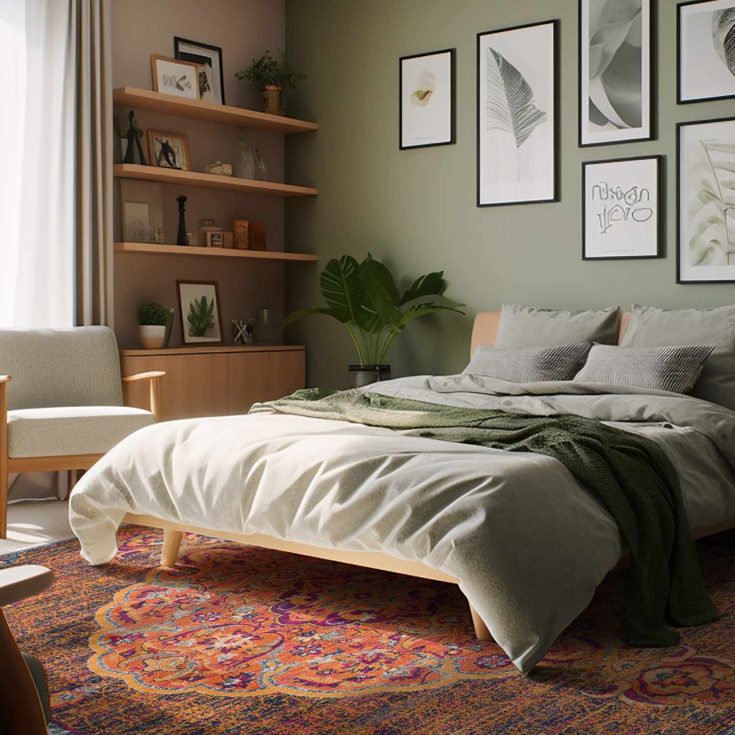 Rug Branch Floria Traditional Floral Medallion Indoor Area Rug