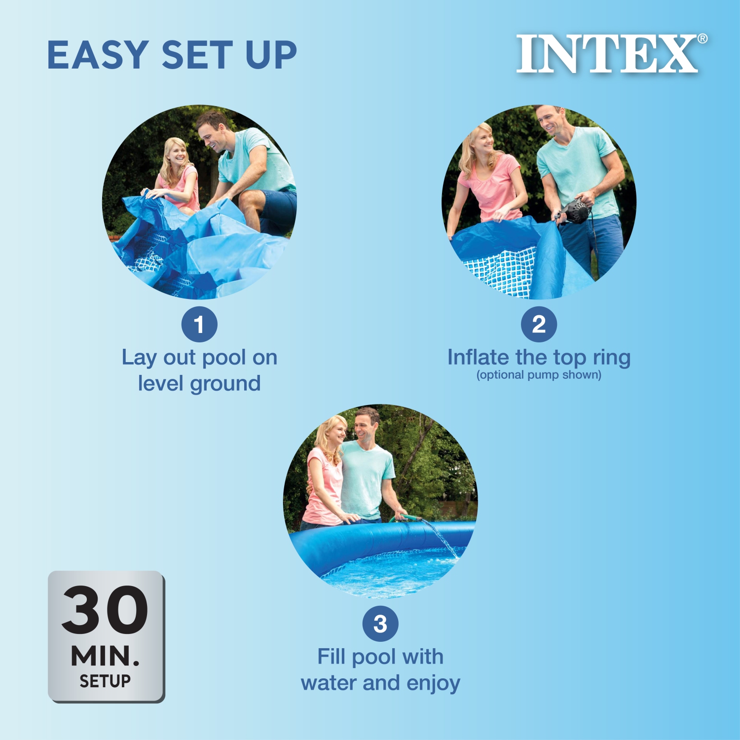 Intex – Ensemble de piscine facile 26175EH, 18 x 48 po, 18 x 48 po, bleu