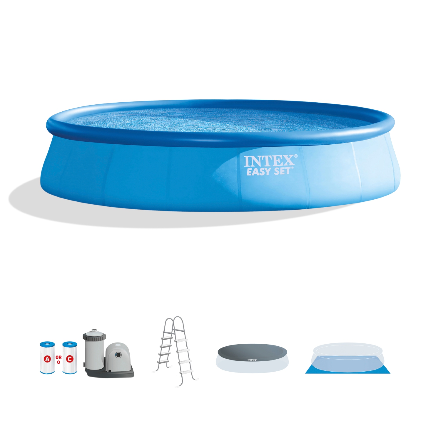 Intex – Ensemble de piscine facile 26175EH, 18 x 48 po, 18 x 48 po, bleu