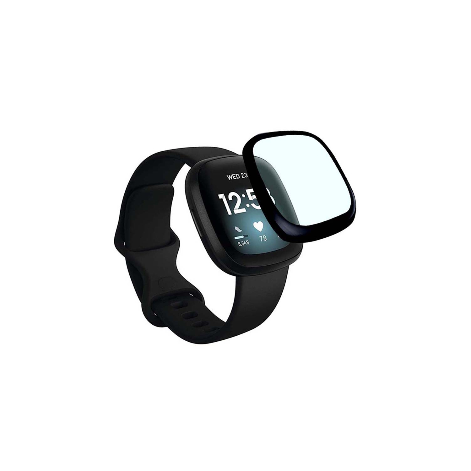 StrapsCo protecteur d'écran courbé en PMMA & PET pour Fitbit Sense