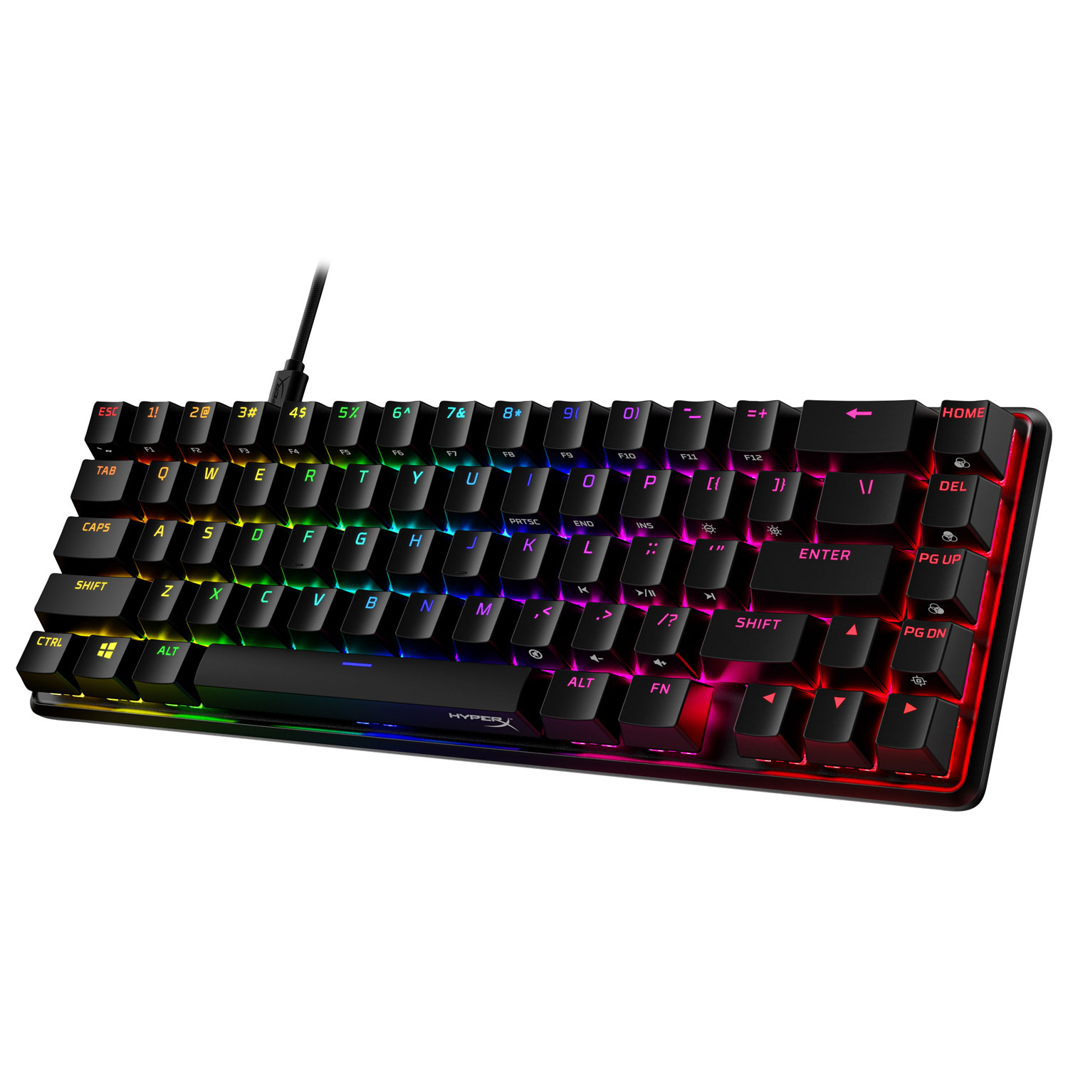 Clavier de jeu mécanique rétroéclairé à touches Red Alloy Origins 65 de HyperX