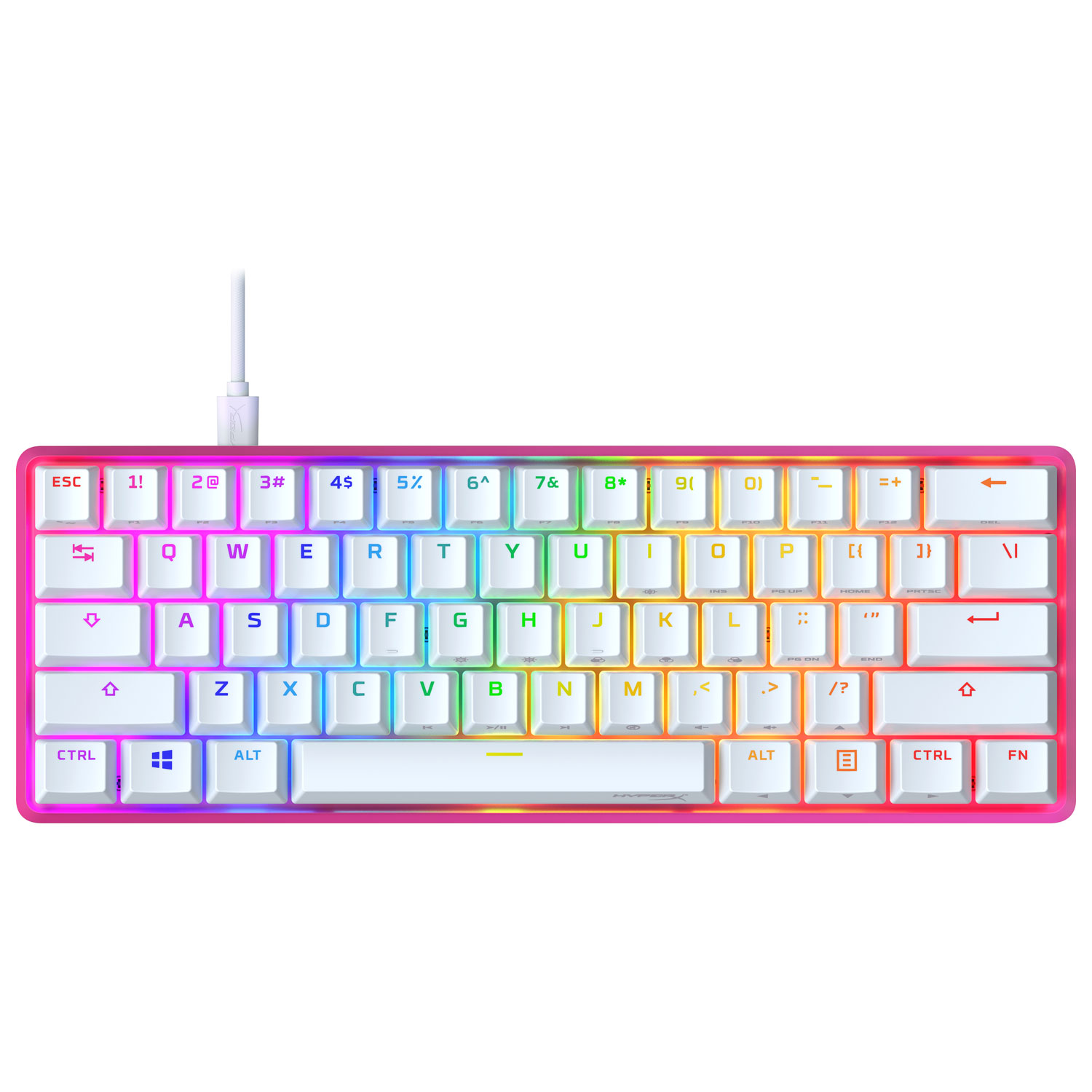 HyperX Alloy Origins 60 Backlit Mechanical Pink Gaming Keyboard - White - English
