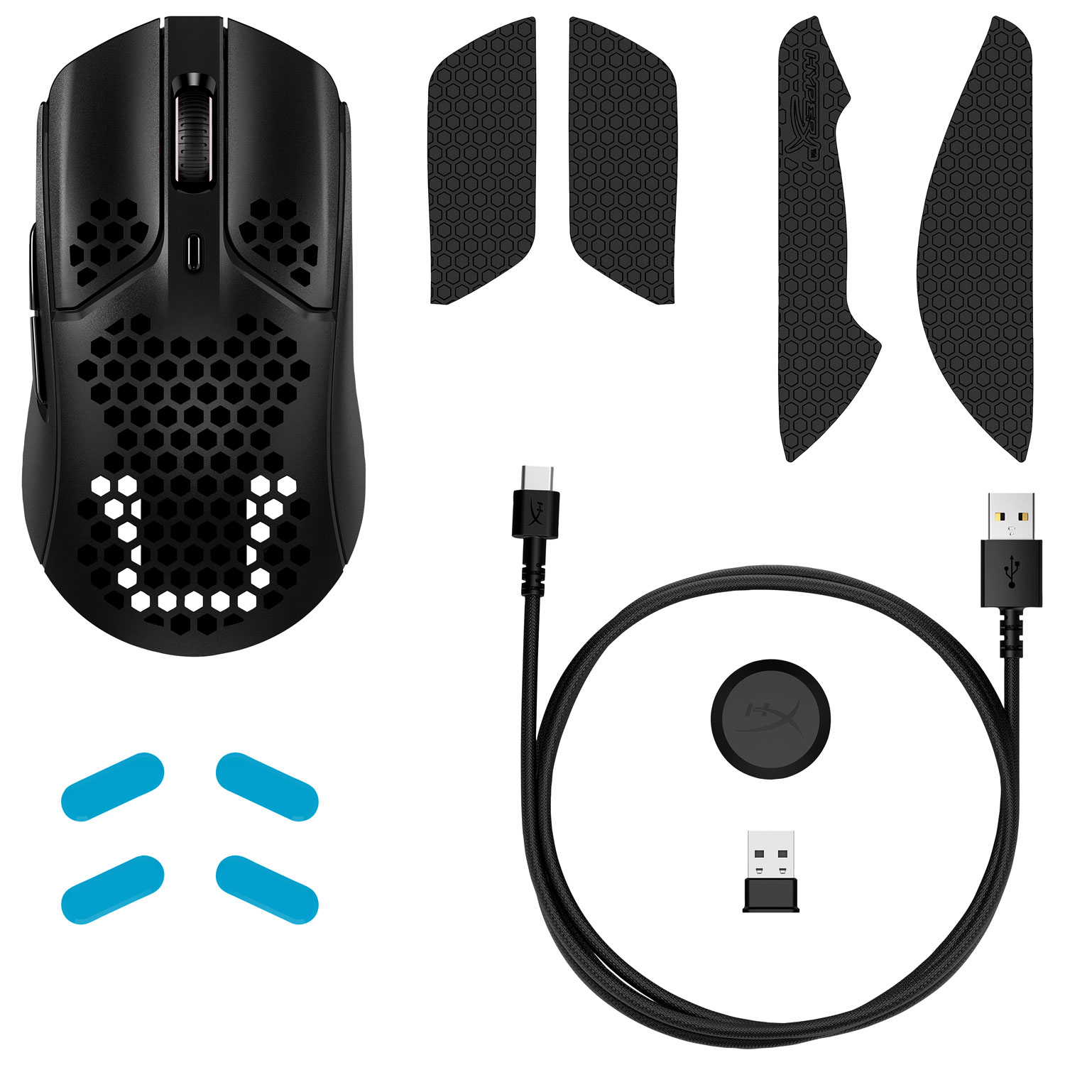 Souris de jeu sans fil de 16000 ppp Pixart PAW3335 Pulsefire Haste de HyperX - Noir