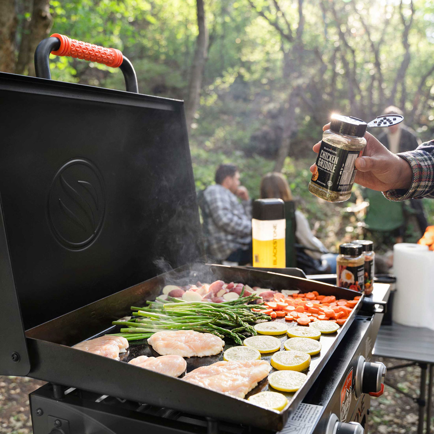 Blackstone On The Go 2-Burner 24000 BTU Propane Gas Griddle Cart with Hood - Black