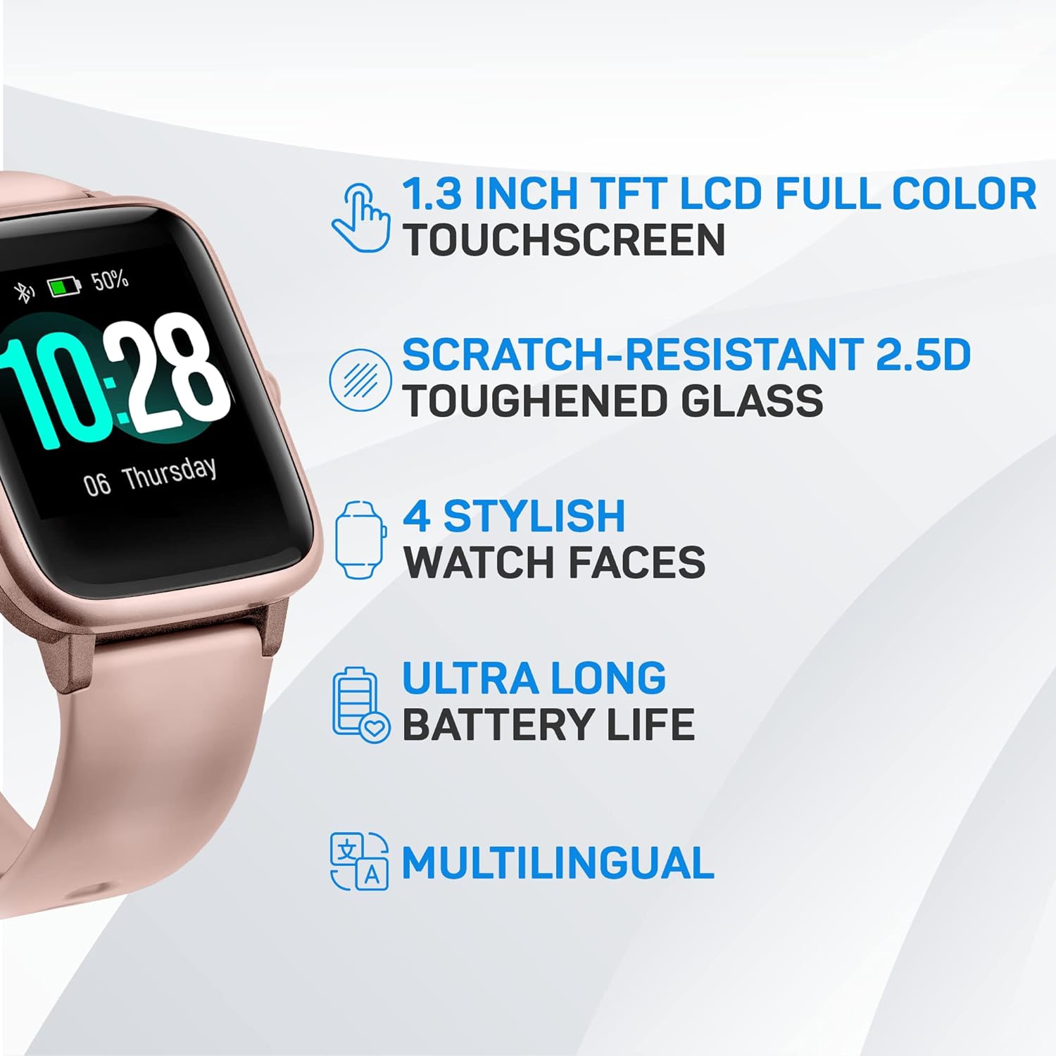 ULTREND | Gleam | Fitness Tracker | Smart Watch for Android and iPhones
