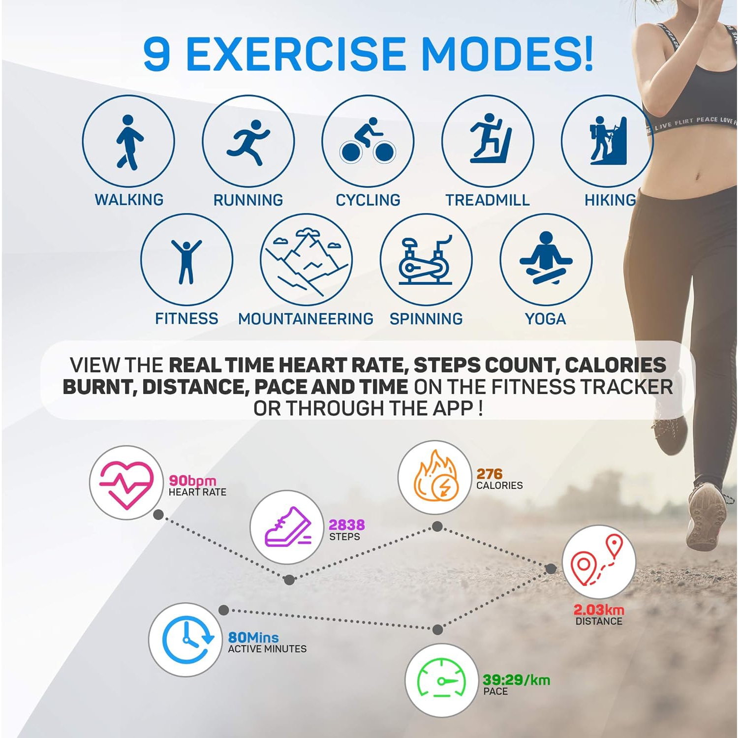 ULTREND | Gleam | Fitness Tracker | Smart Watch for Android and iPhones