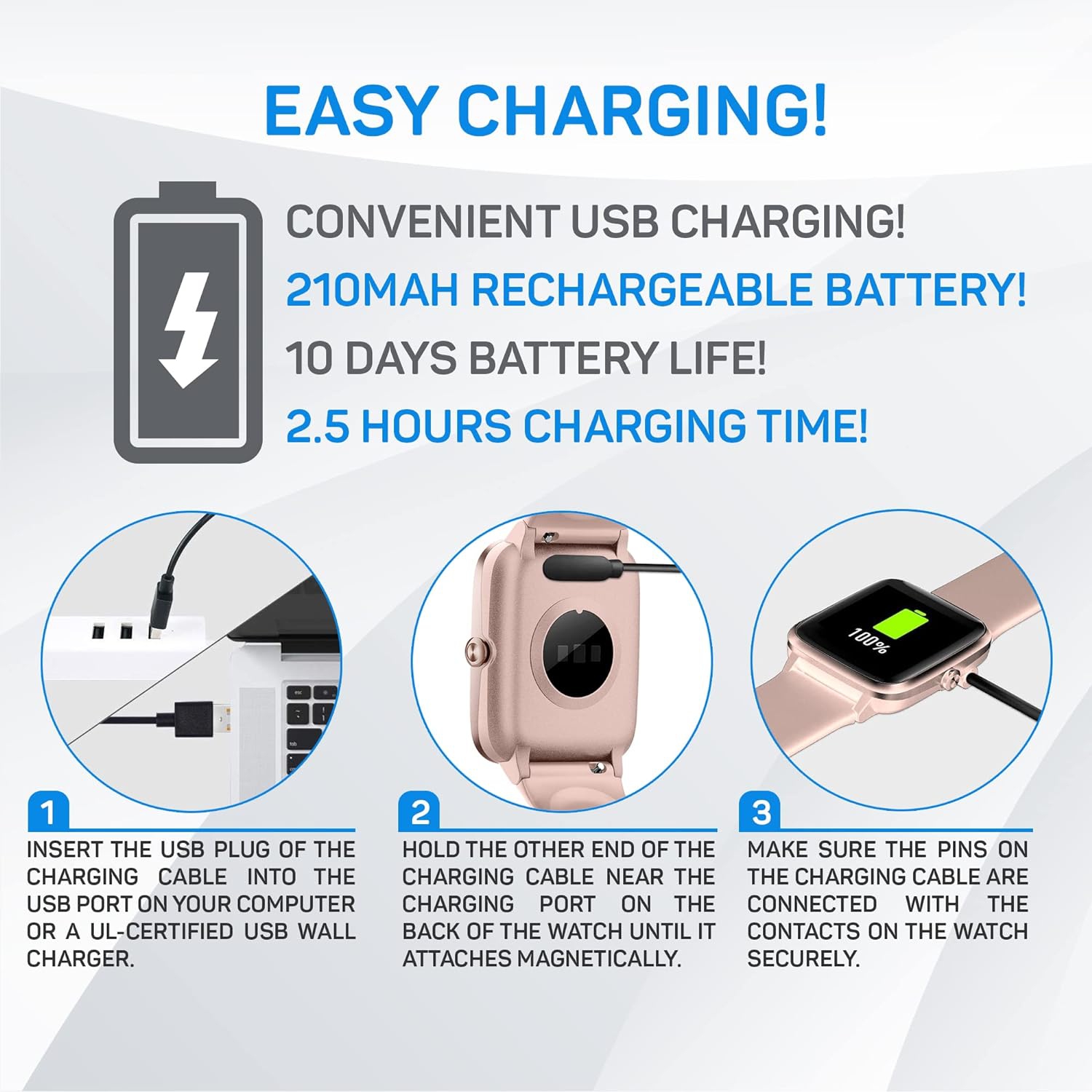 ULTREND | Gleam | Fitness Tracker | Smart Watch for Android and iPhones