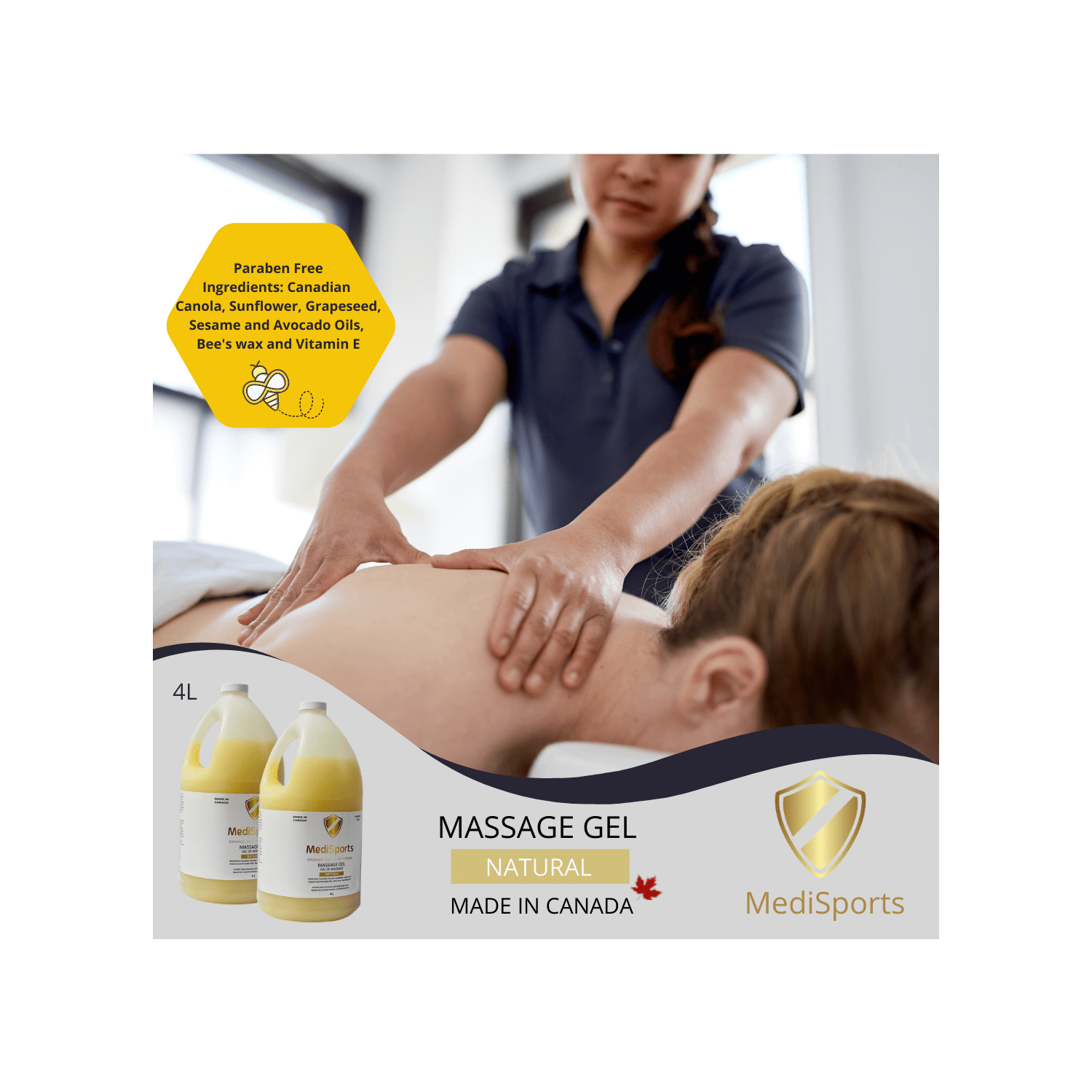 MediSports Natural Massage Gel – 4 Liter