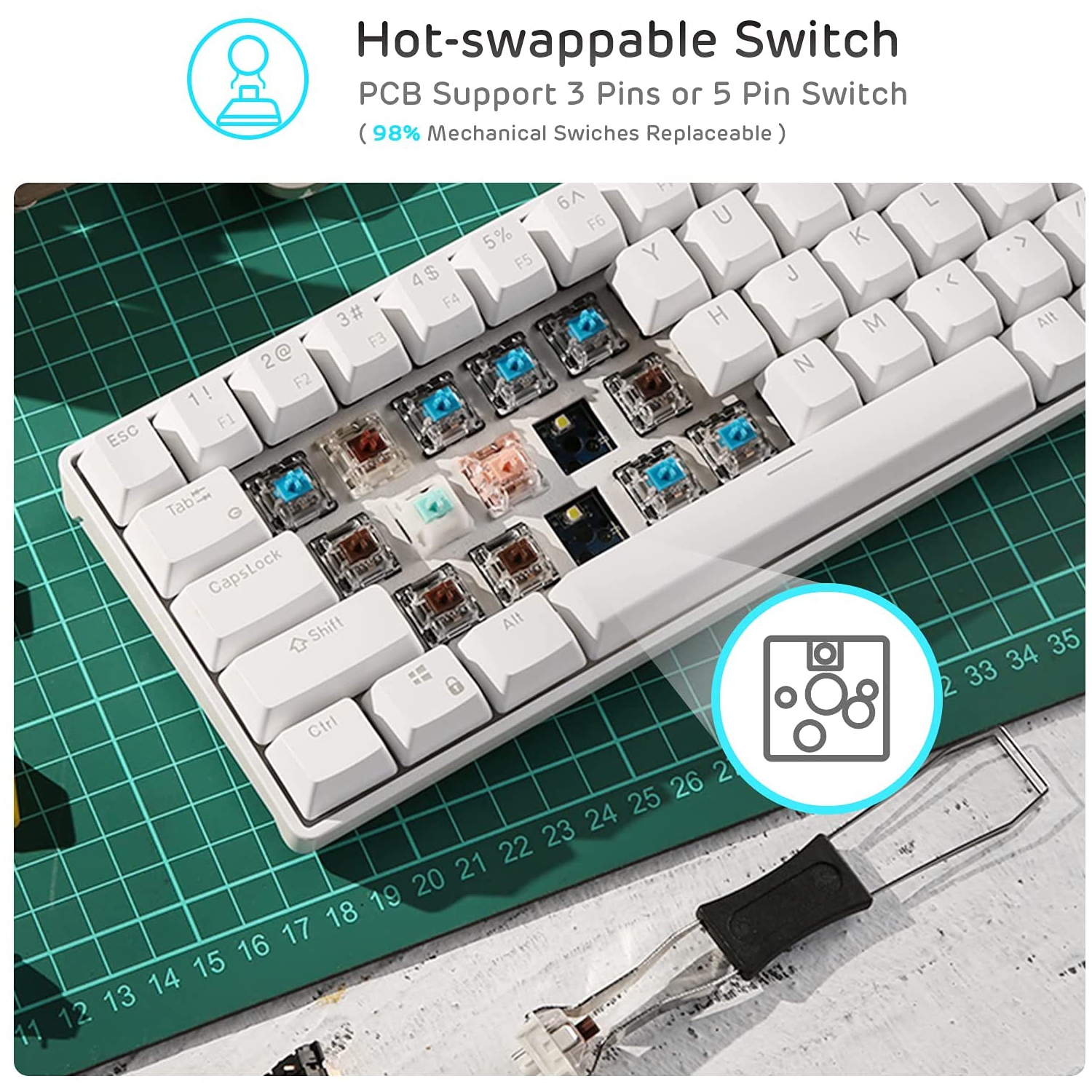 RK ROYAL KLUDGE RK68 Wireless Hot Swappable 65% Mechanical