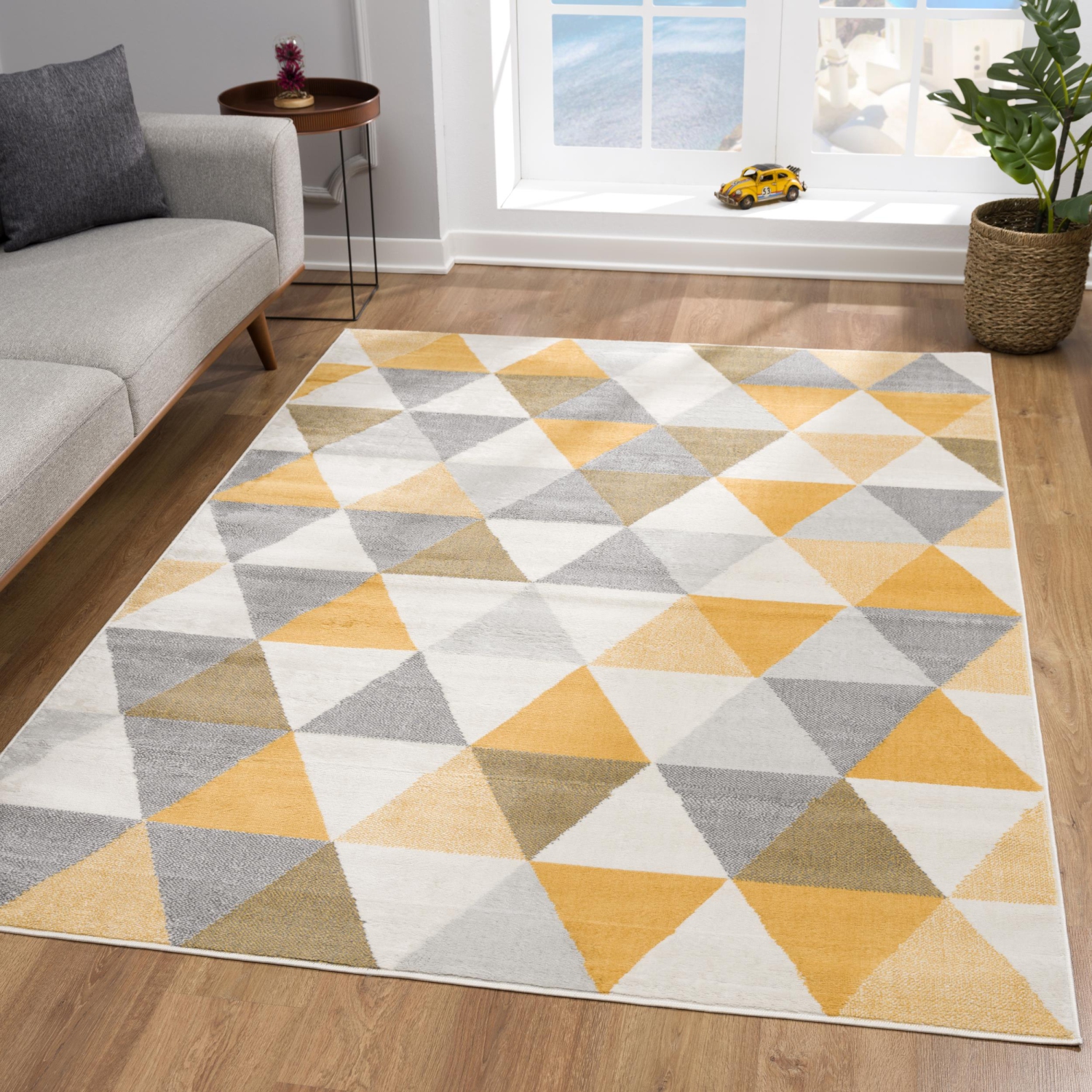 Rug Branch Solvi Contemporary Geometric Yellow/Beige Indoor Area Rug