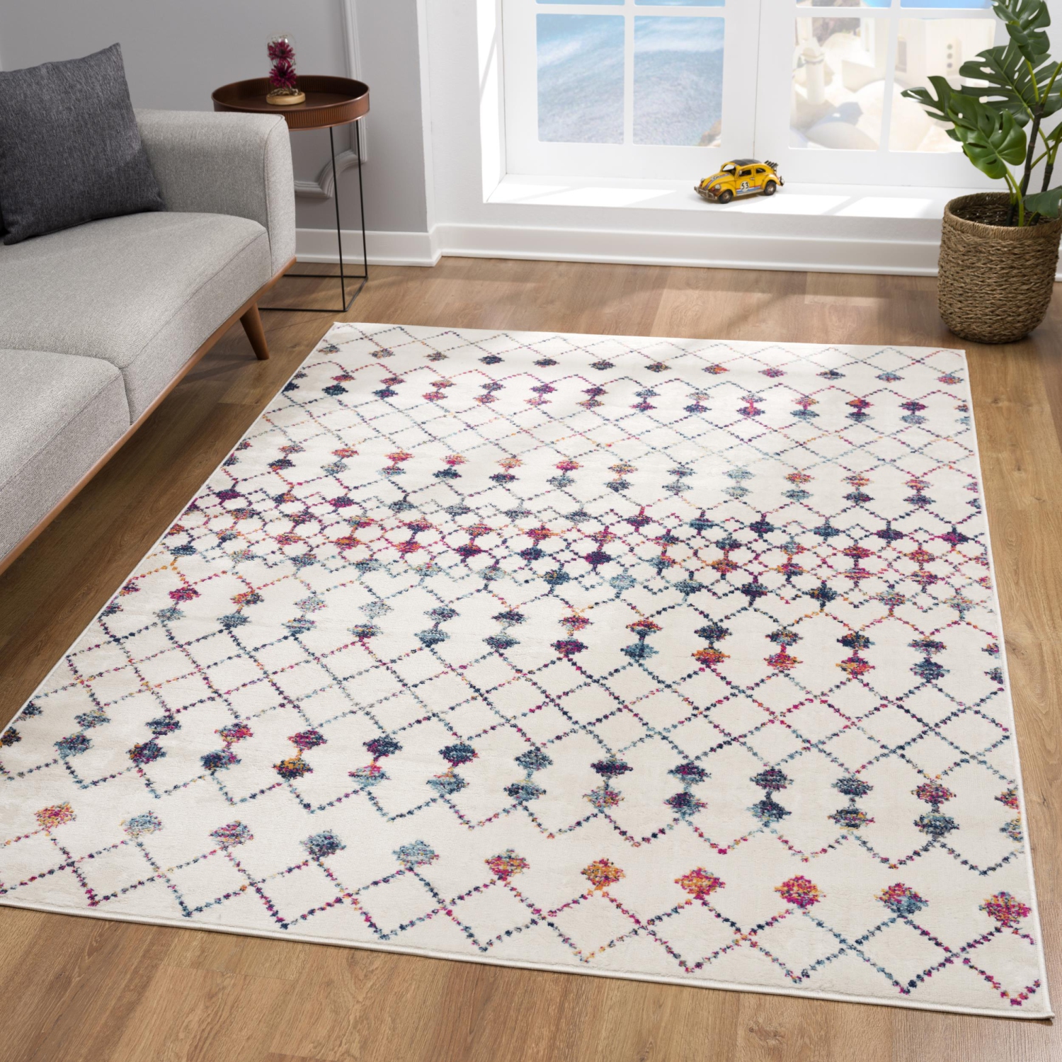 Rug Branch Nomia Contemporary Boho Beige/Blue Indoor Area Rug