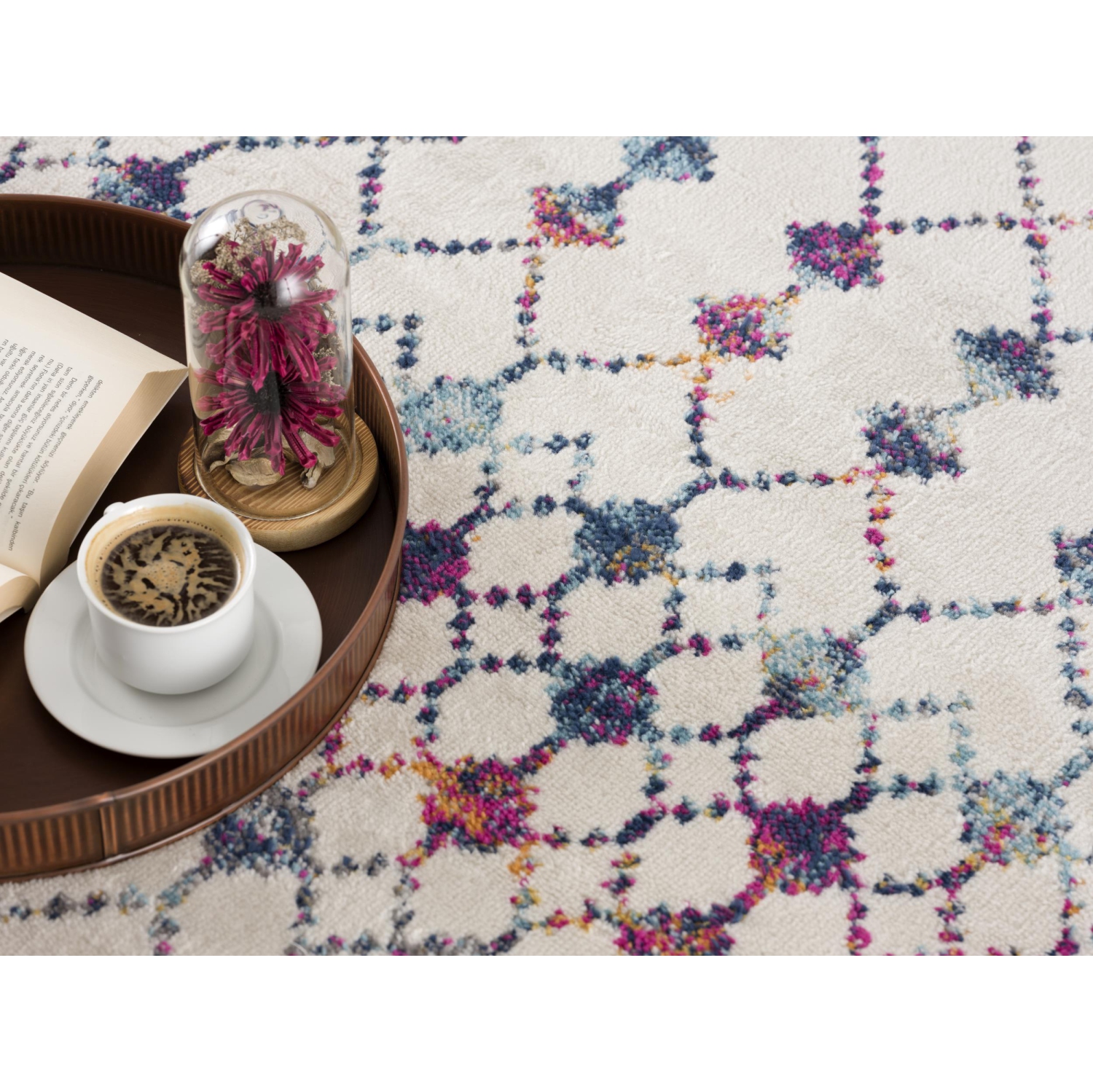 Rug Branch Nomia Contemporary Boho Beige/Blue Indoor Area Rug