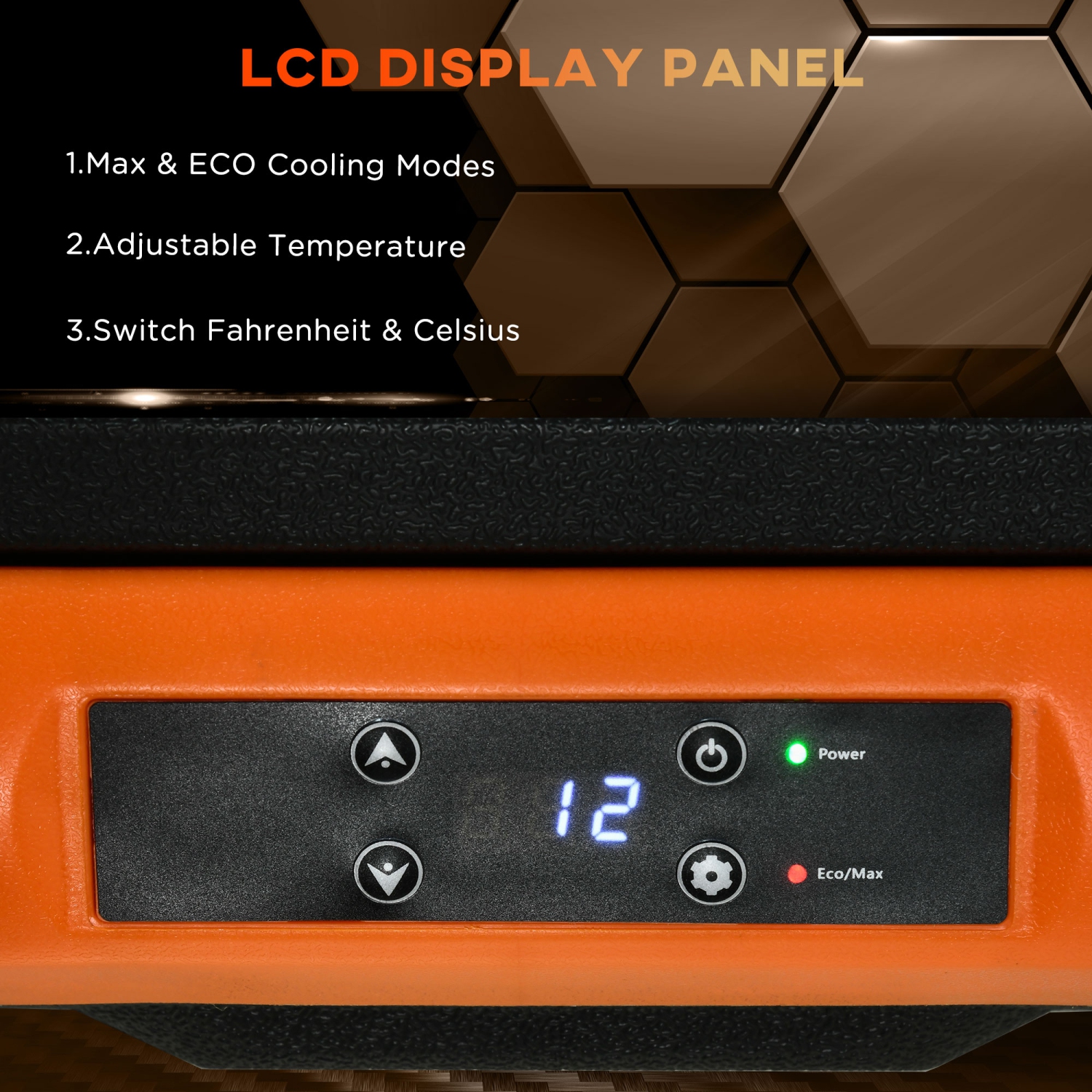 Réfrigérateur pour l'auto de 32 pintes Outsunny, congélateur portatif, glacière électrique avec 12/24&nbsp;V DC et 100-240&nbsp;V AC pour le camping,