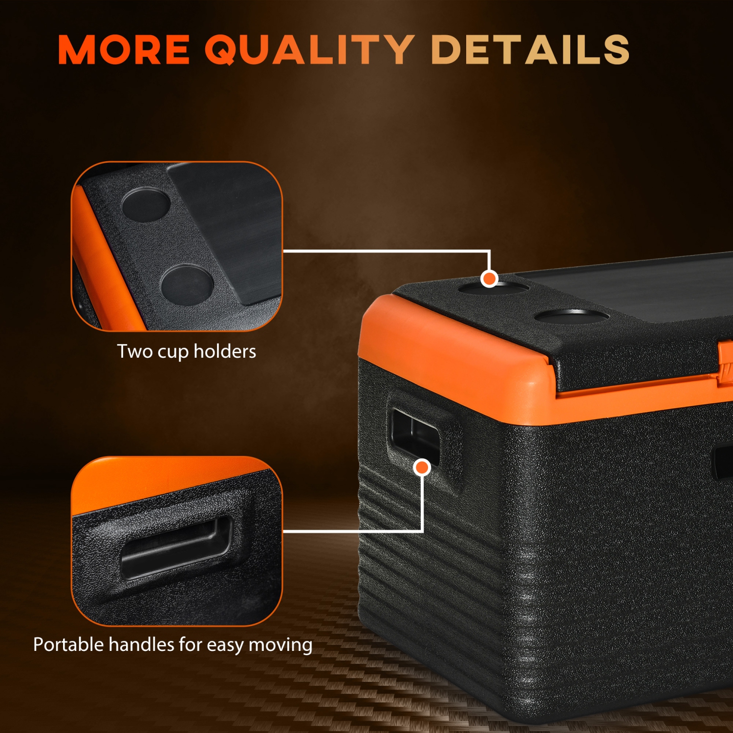 Réfrigérateur pour l'auto de 32 pintes Outsunny, congélateur portatif, glacière électrique avec 12/24&nbsp;V DC et 100-240&nbsp;V AC pour le camping,