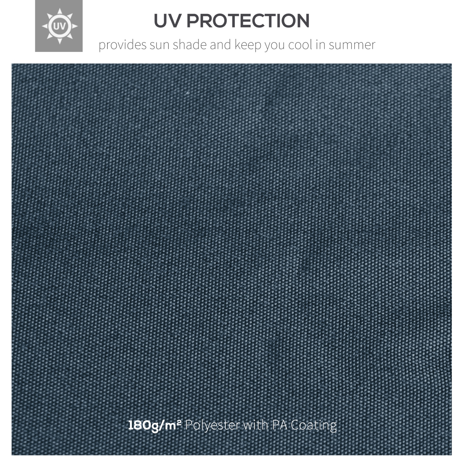 Outsunny 9.8' x 9.7' Square Gazebo Canopy Replacement UV Protected Top Cover Sun Shade Grey