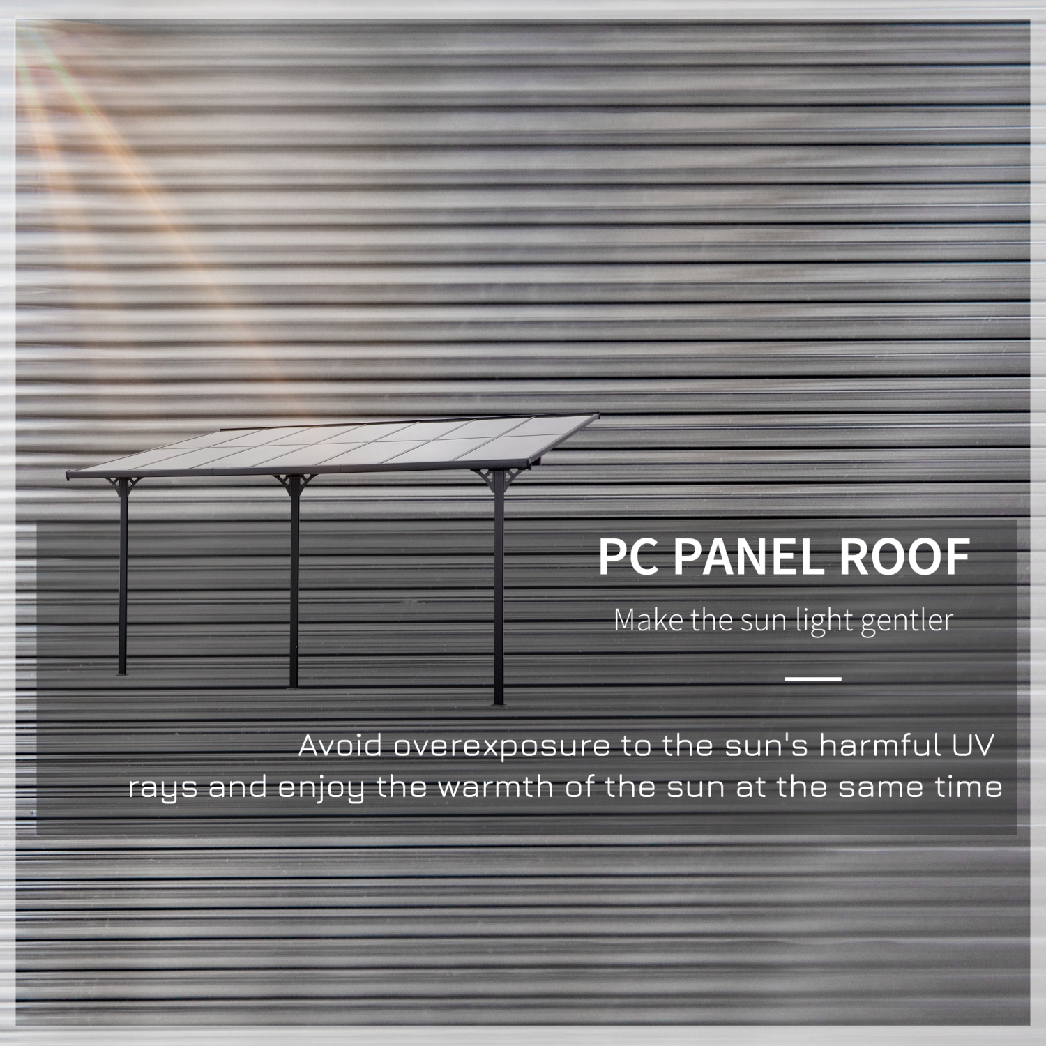 Pavillon de jardin en polycarbonate pergola à toit rigide extérieur de 14.5 x 10 pi d’Outsunny avec hauteur réglable, cadre en aluminium et