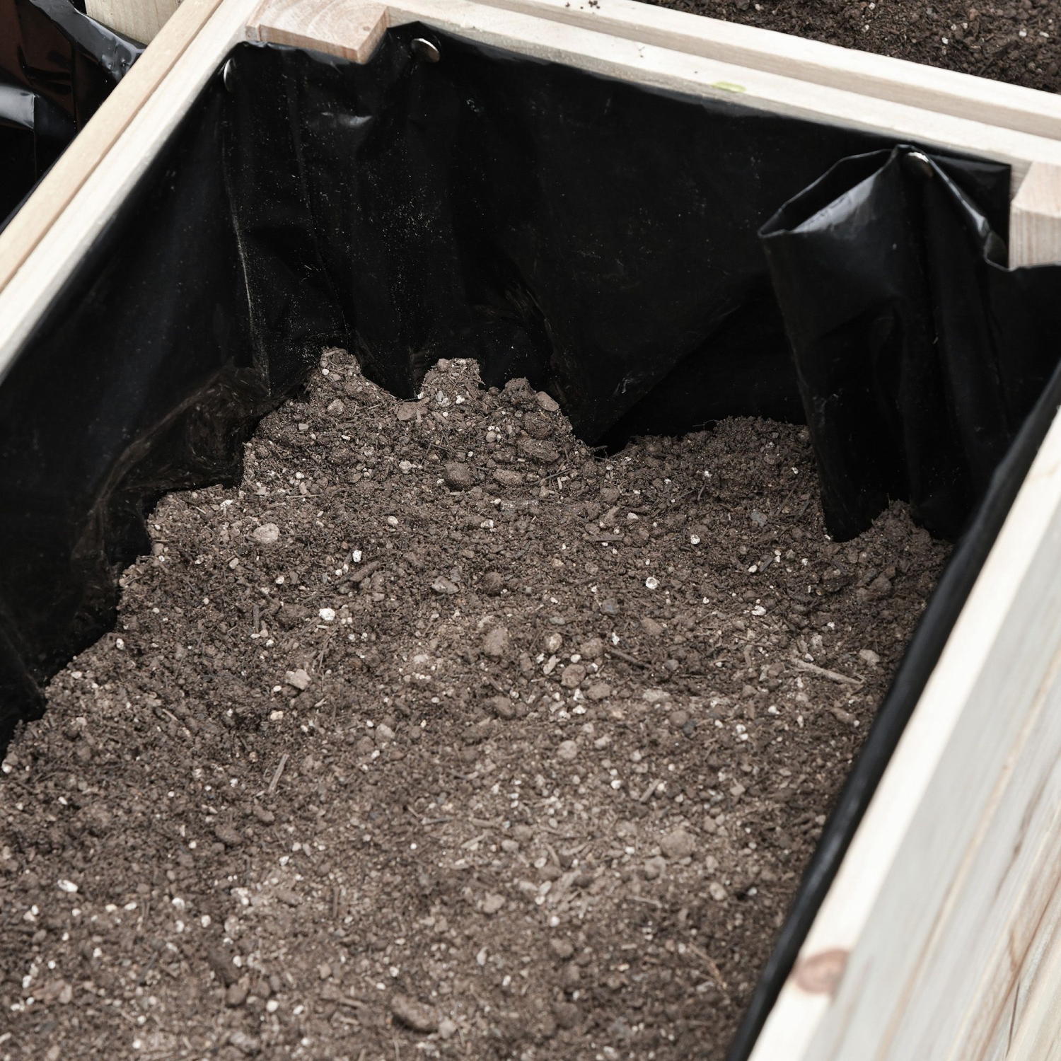 Outsunny 4PCS Wooden Raised Beds for Garden, DIY Shape Elevated Planter Box Kit with Bed Liner for Flowers Vegetables, Outdoor Indoor Planting Box