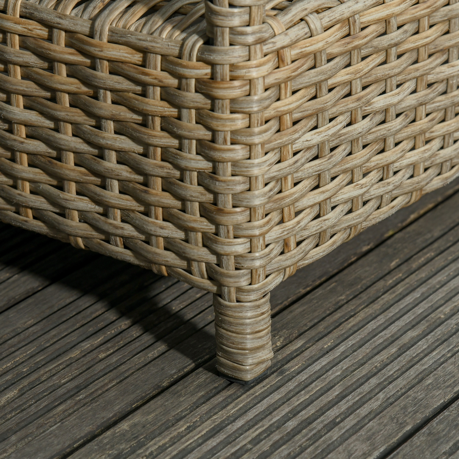 Ensemble patio de 3 pièces avec ensemble bistro en aluminium et cadre en rotin Outsunny en osier PE, avec chaise inclinable rembourrée, table basse