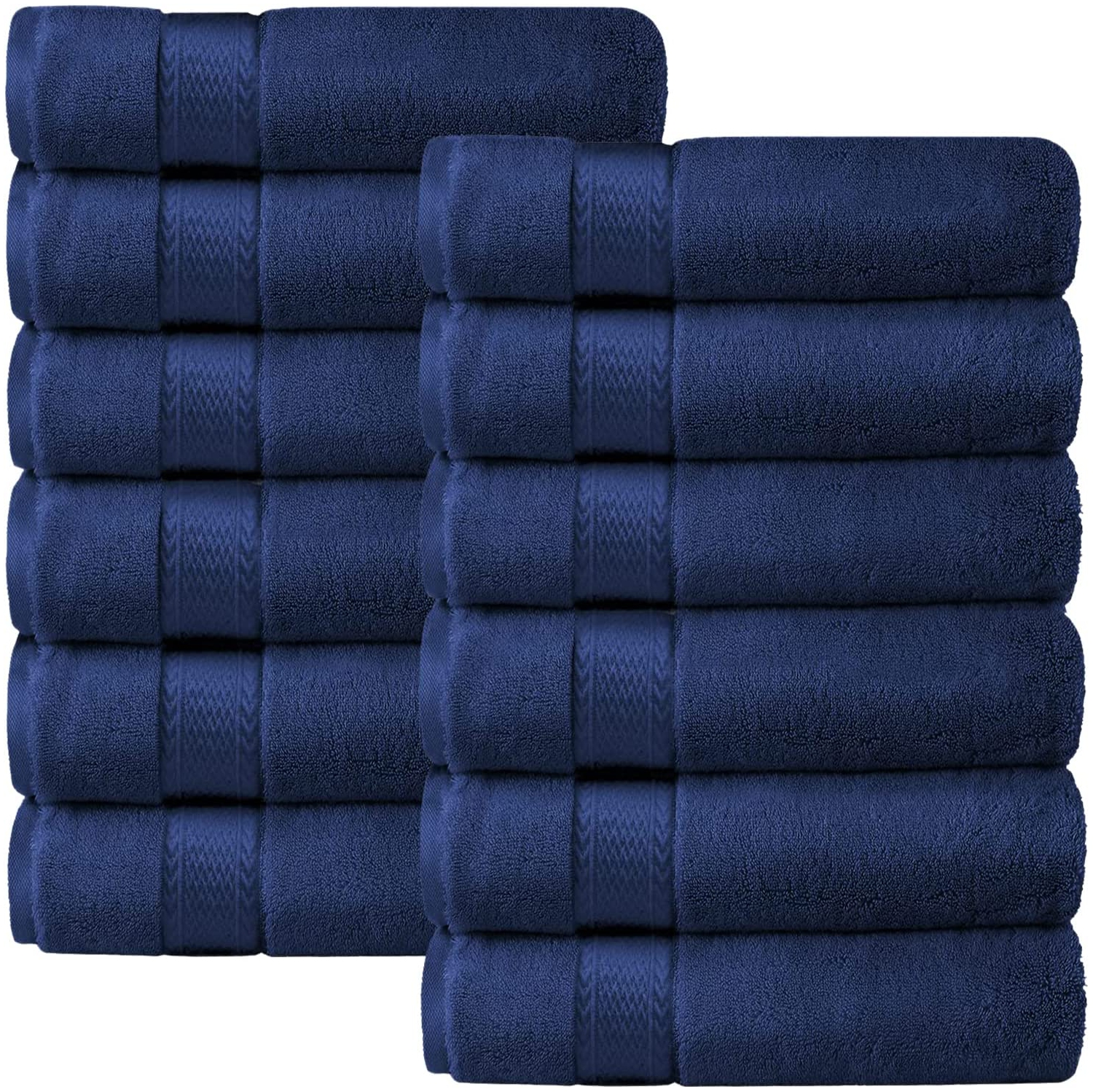 Ensemble de débarbouillettes de luxe Canadian Linen, 12 débarbouillettes de 12 x x12 po 475&nbsp;GSM Aegean coton turc serviettes de salle de bain en