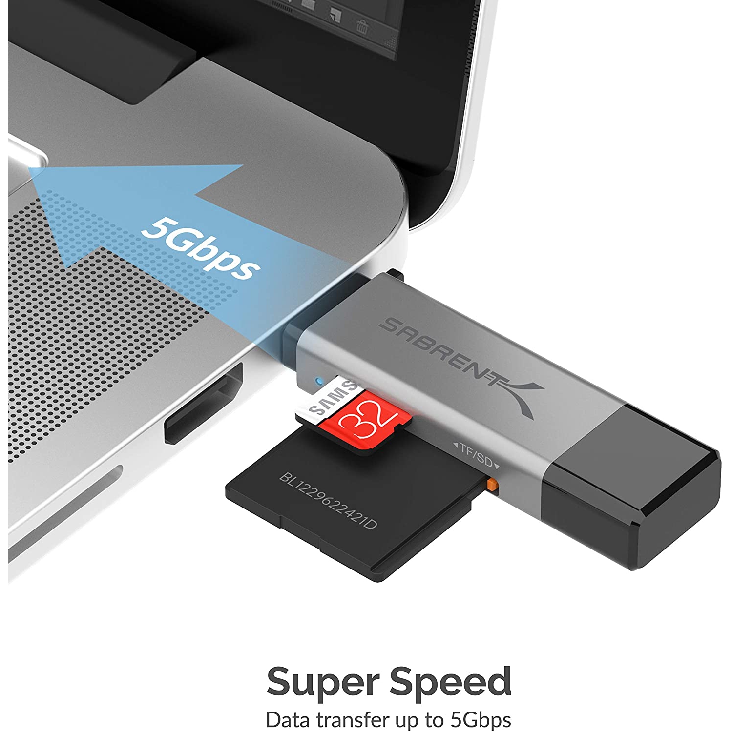 Sabrent USB 3.0 and USB Type-C OTG Card Reader Supports SD, SDHC, SDXC, MMC/MicroSD, T-Flash