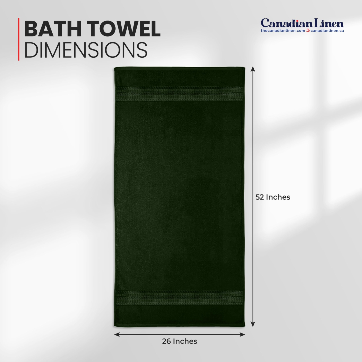 Serviettes de bain de luxe Everest de Canadian Linen, 26 x 52 po, paq. 4, 100 % coton doux, absorption, séchage rapide, Home, Gym, Airbnb,