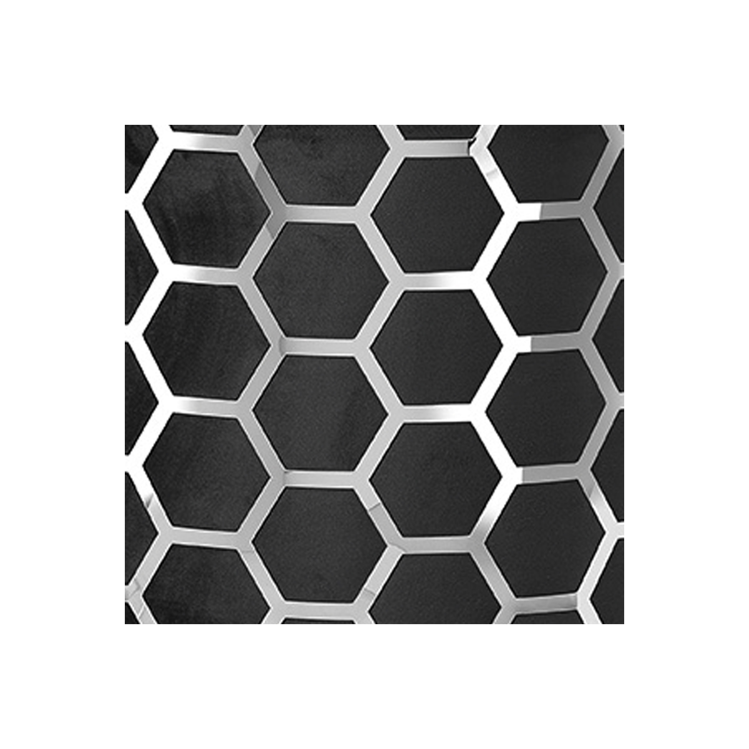 Fauteuil d’appoint nid d’abeille en velours noir chromé