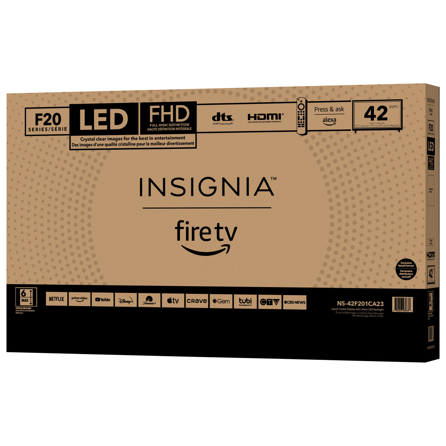 Téléviseur intelligent DEL 1080p de 42 po d'Insignia - Édition Fire TV - 2022 - Exclusivité de Best Buy