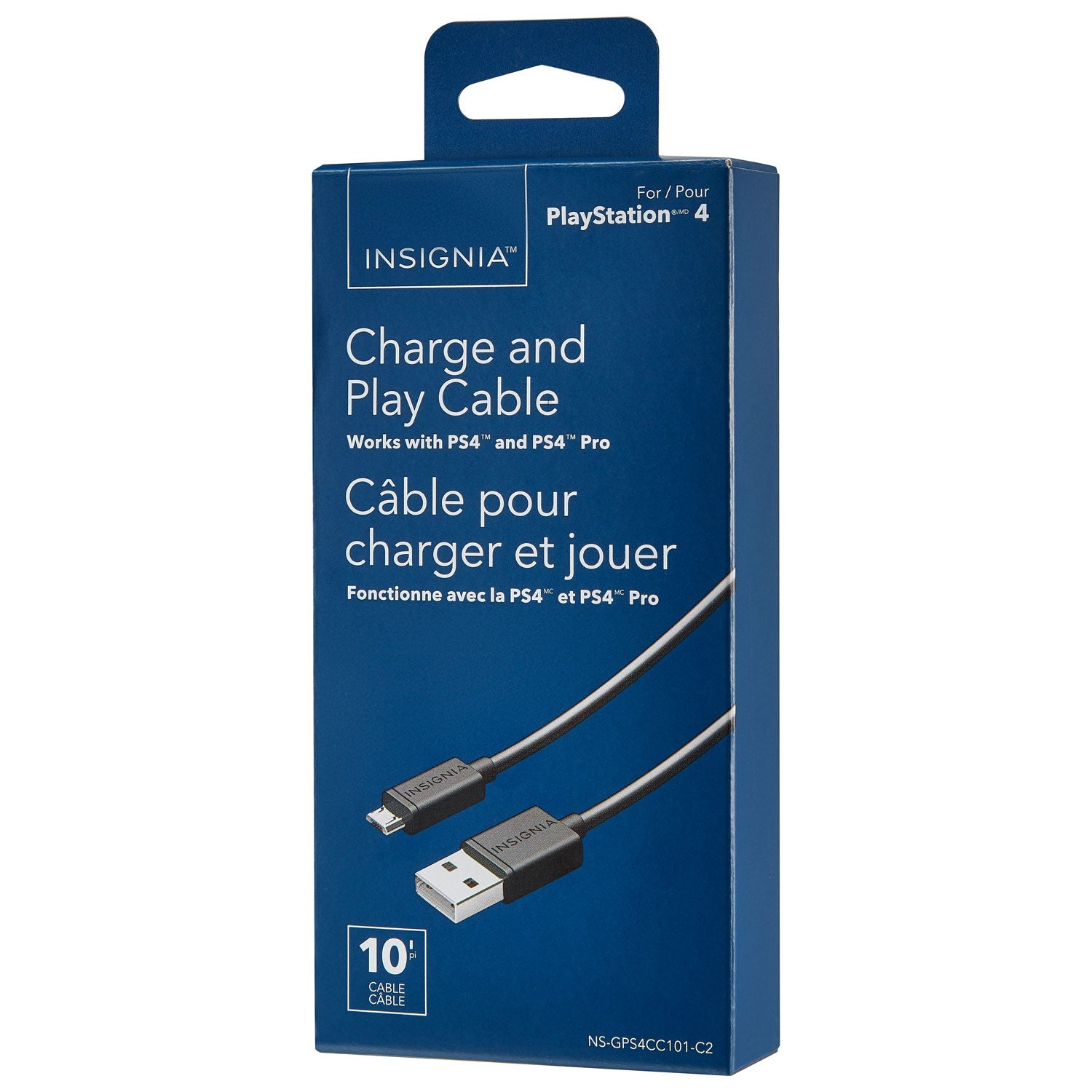 Open Box - Insignia NS-GPS4ASE101C2 3m Charge-and-Play USB A / Micro USB Cable