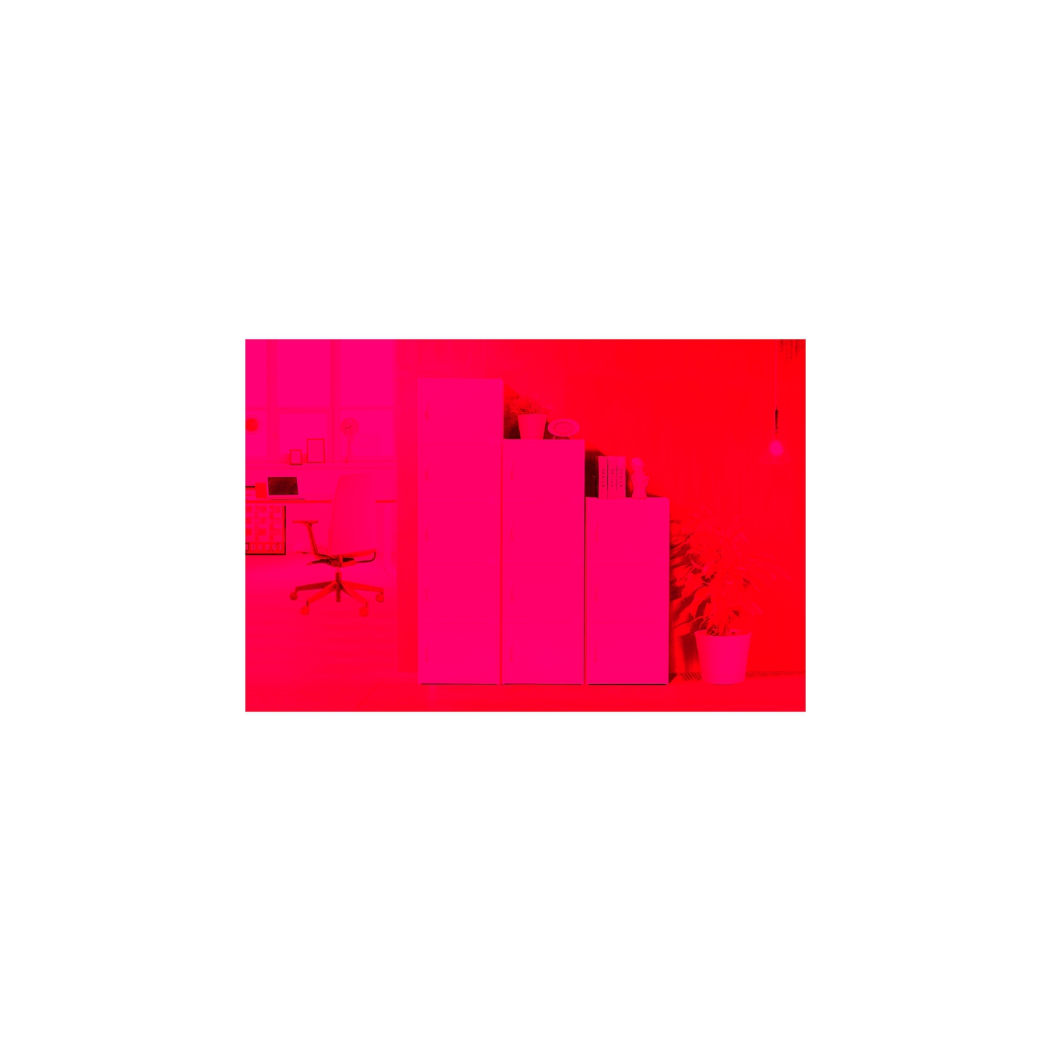 Hodedah 4 Shelf 4 Door Multi-Purpose Wooden Bookcase in White Finish