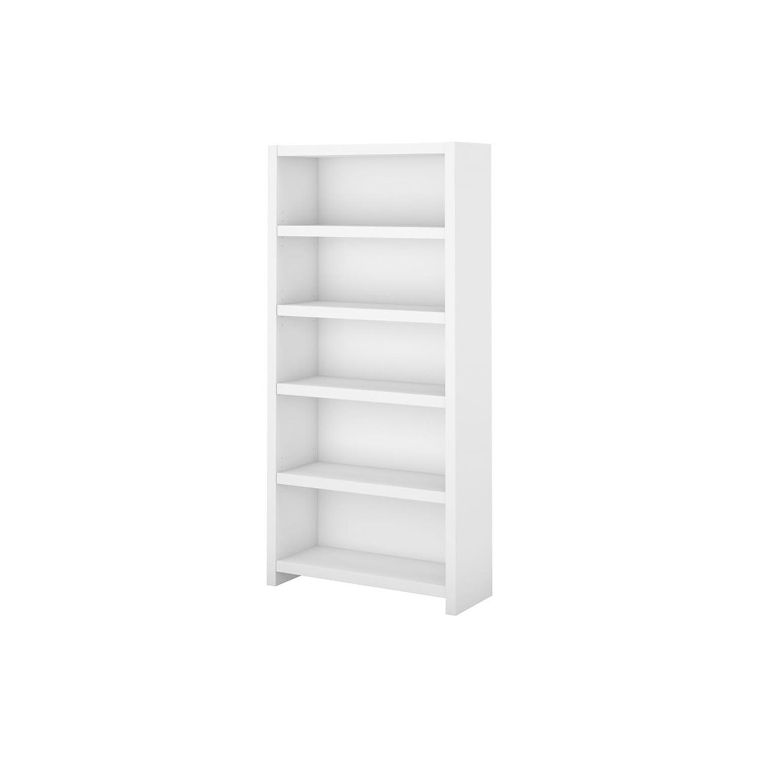 Echo 5 Shelf Bookcase in Pure White - Engineered Wood