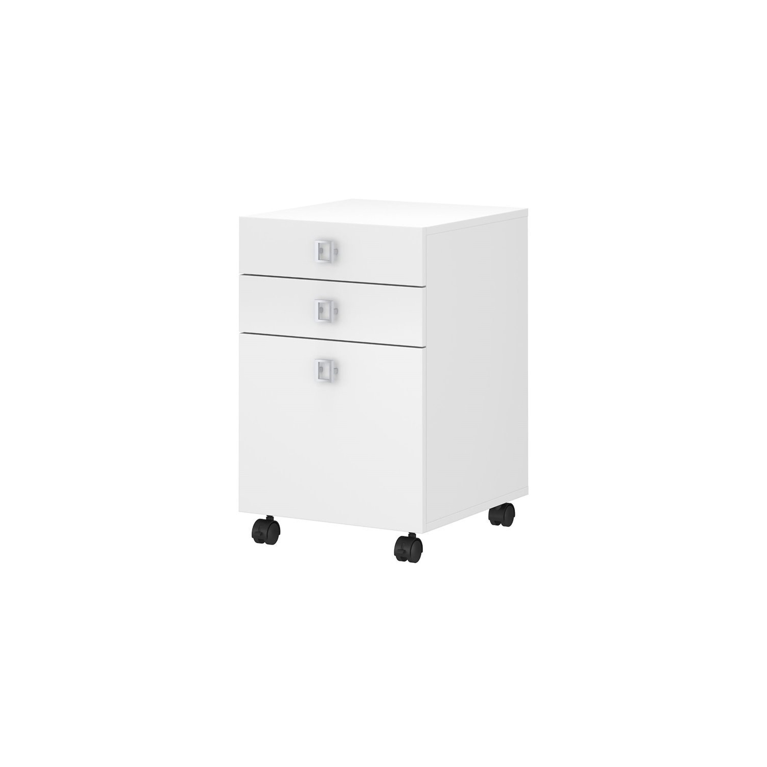 Echo 3 Drawer Mobile File Cabinet in Pure White - Engineered Wood