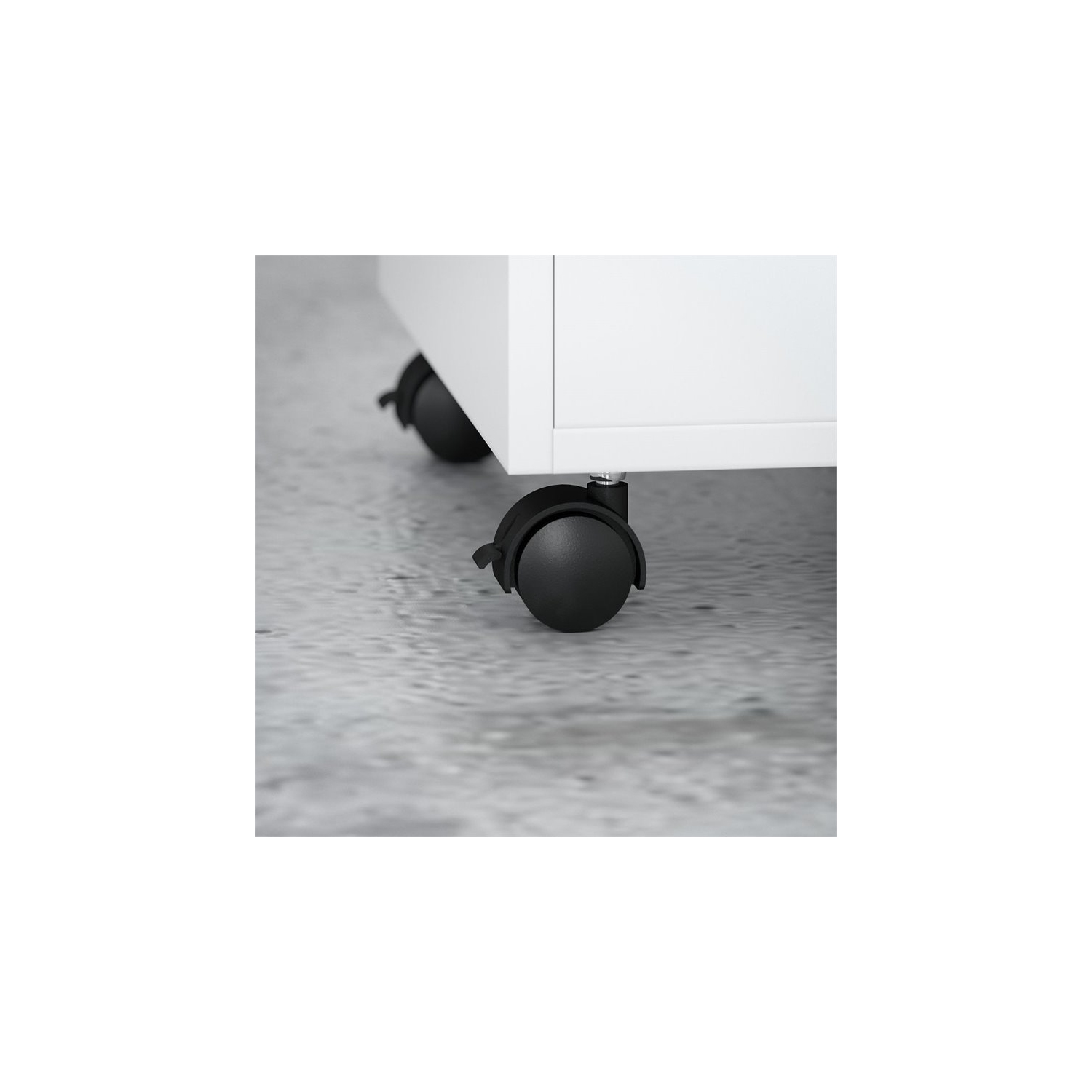 Echo 3 Drawer Mobile File Cabinet in Pure White - Engineered Wood