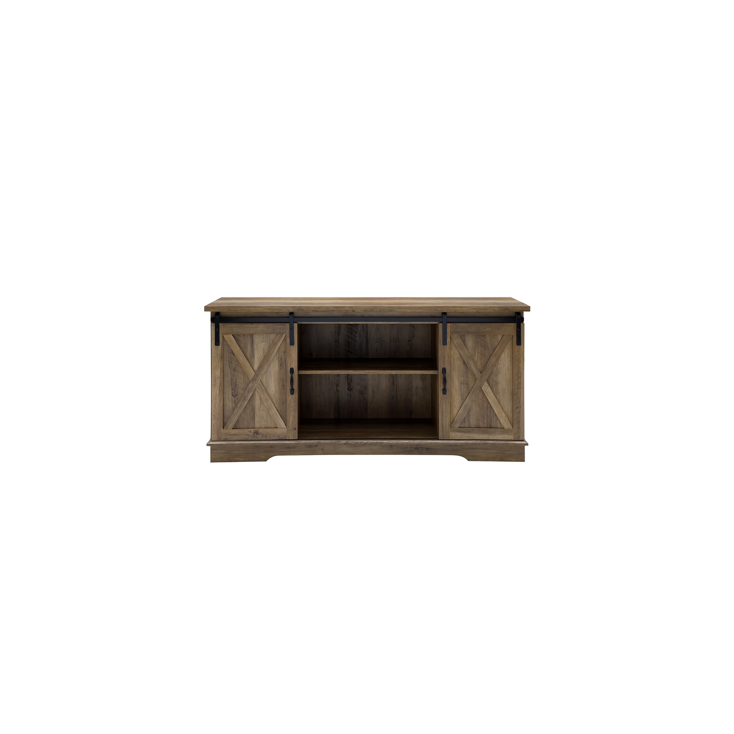 Pemberly Row 58" Sliding Door TV Console in Barnwood