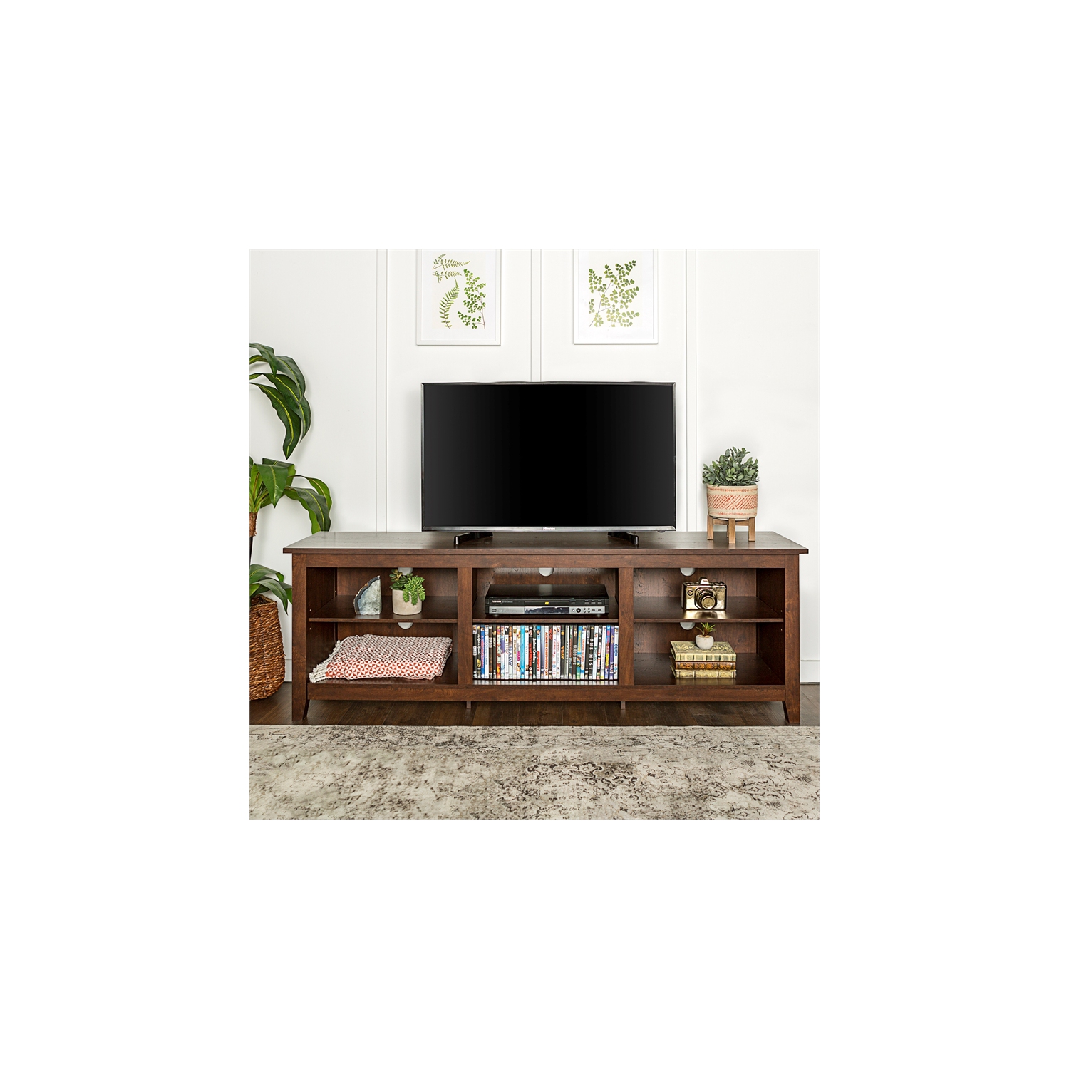 Pemberly Row 70" TV Stand Storage Console in Brown