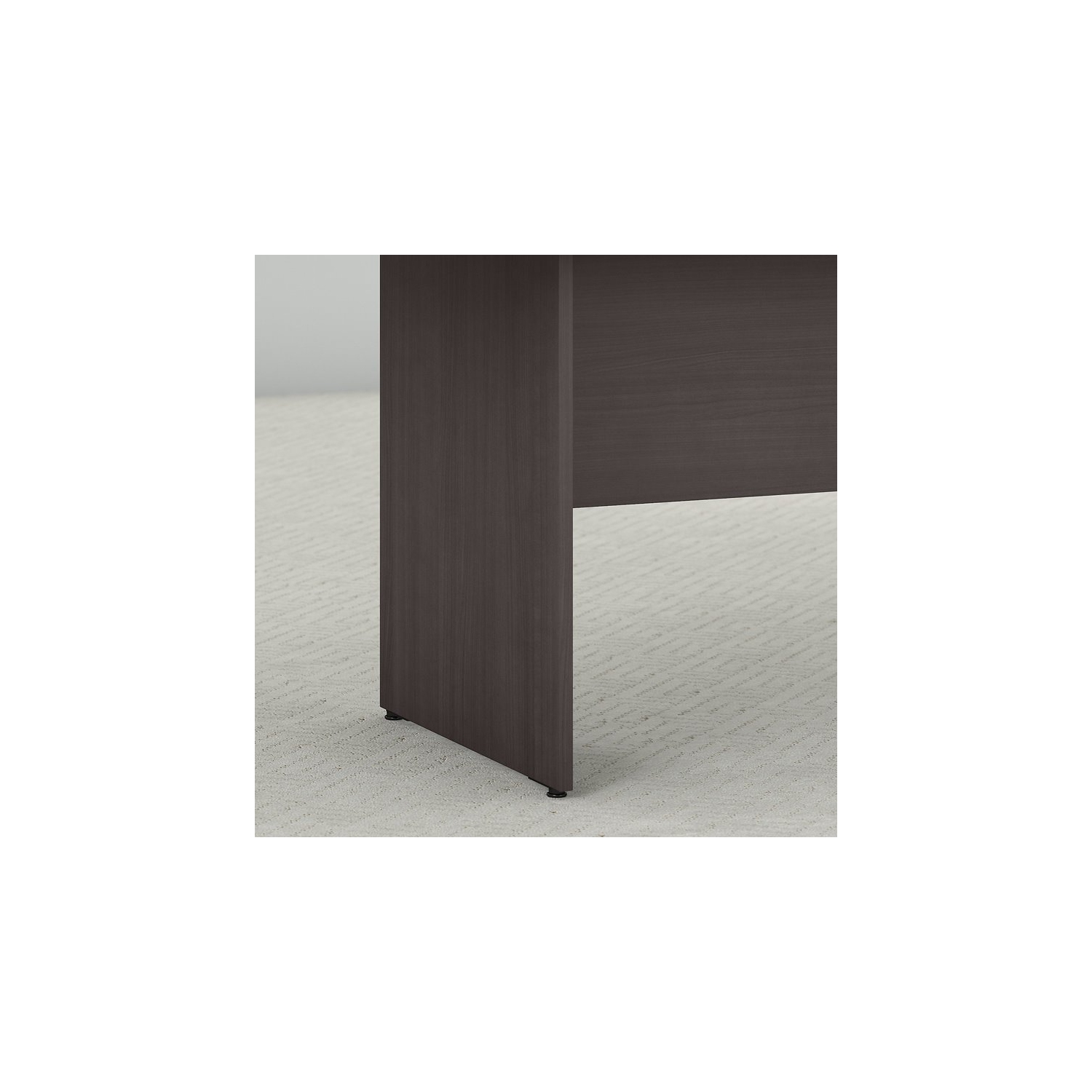 Atlin Design Boat Shaped Conference Table with Wood Base in Storm Gray