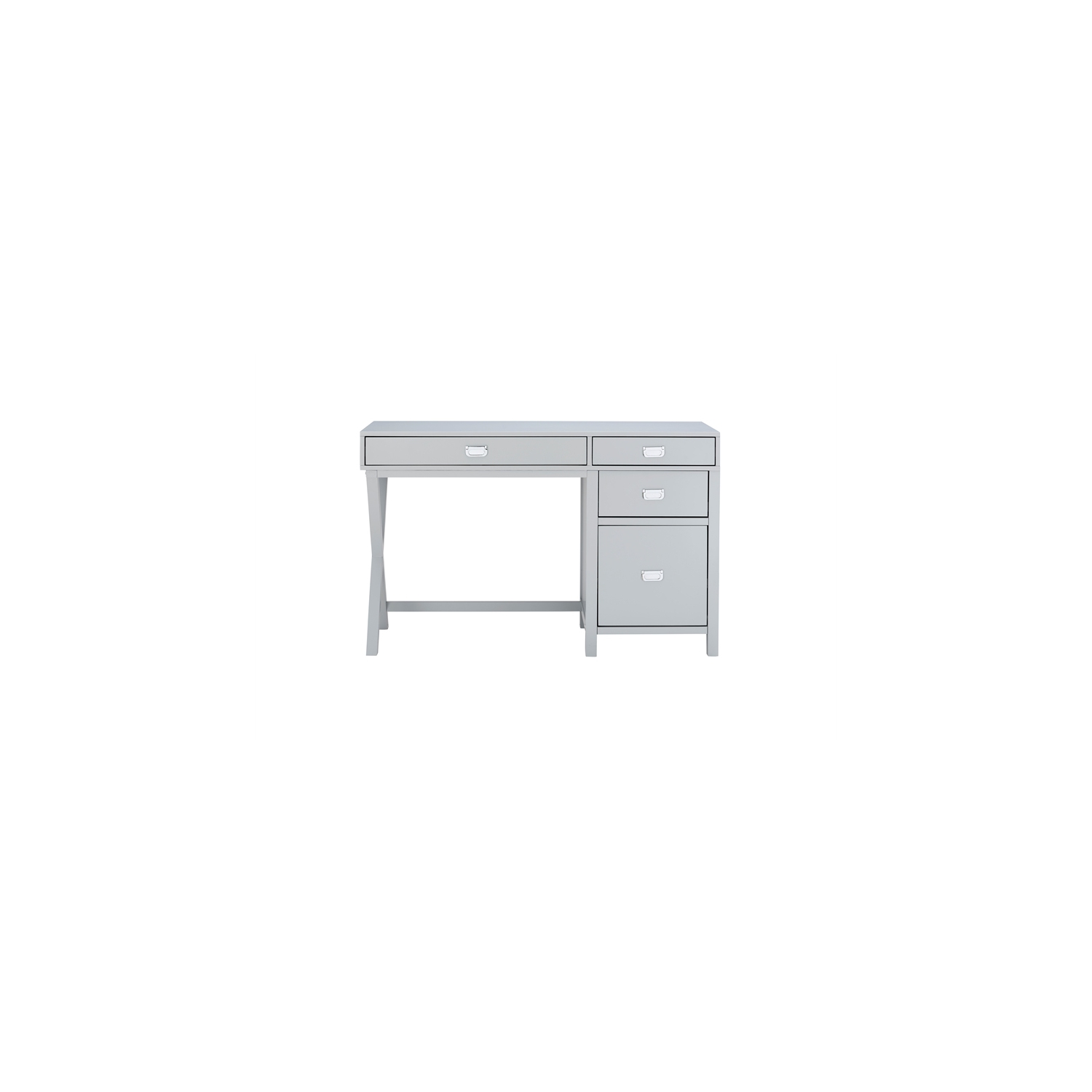 Linon Peggy Side Storage Wood Desk in Gray