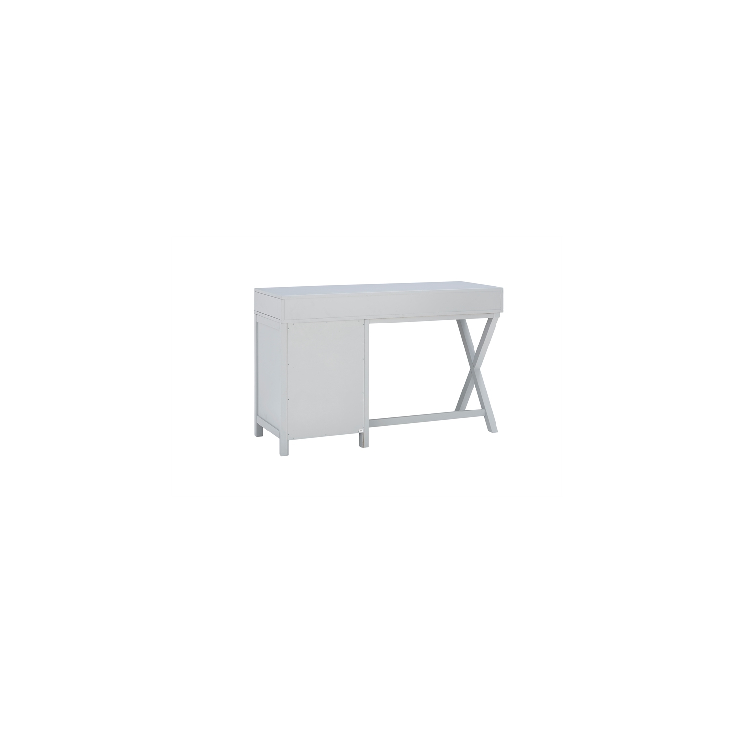 Linon Peggy Side Storage Wood Desk in Gray