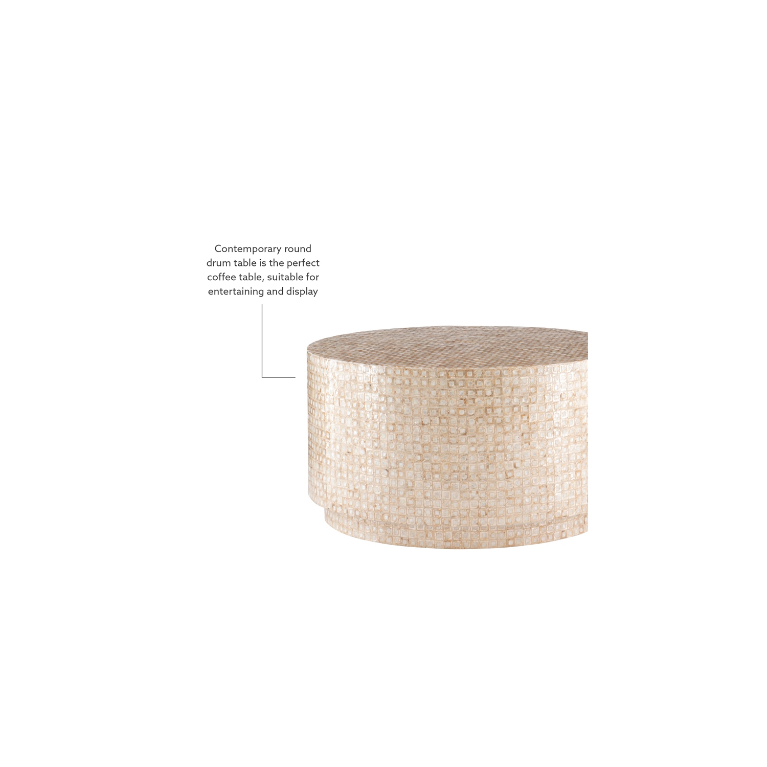 Linon Maui Wood Capiz Mosaic Coffee Table in Gold