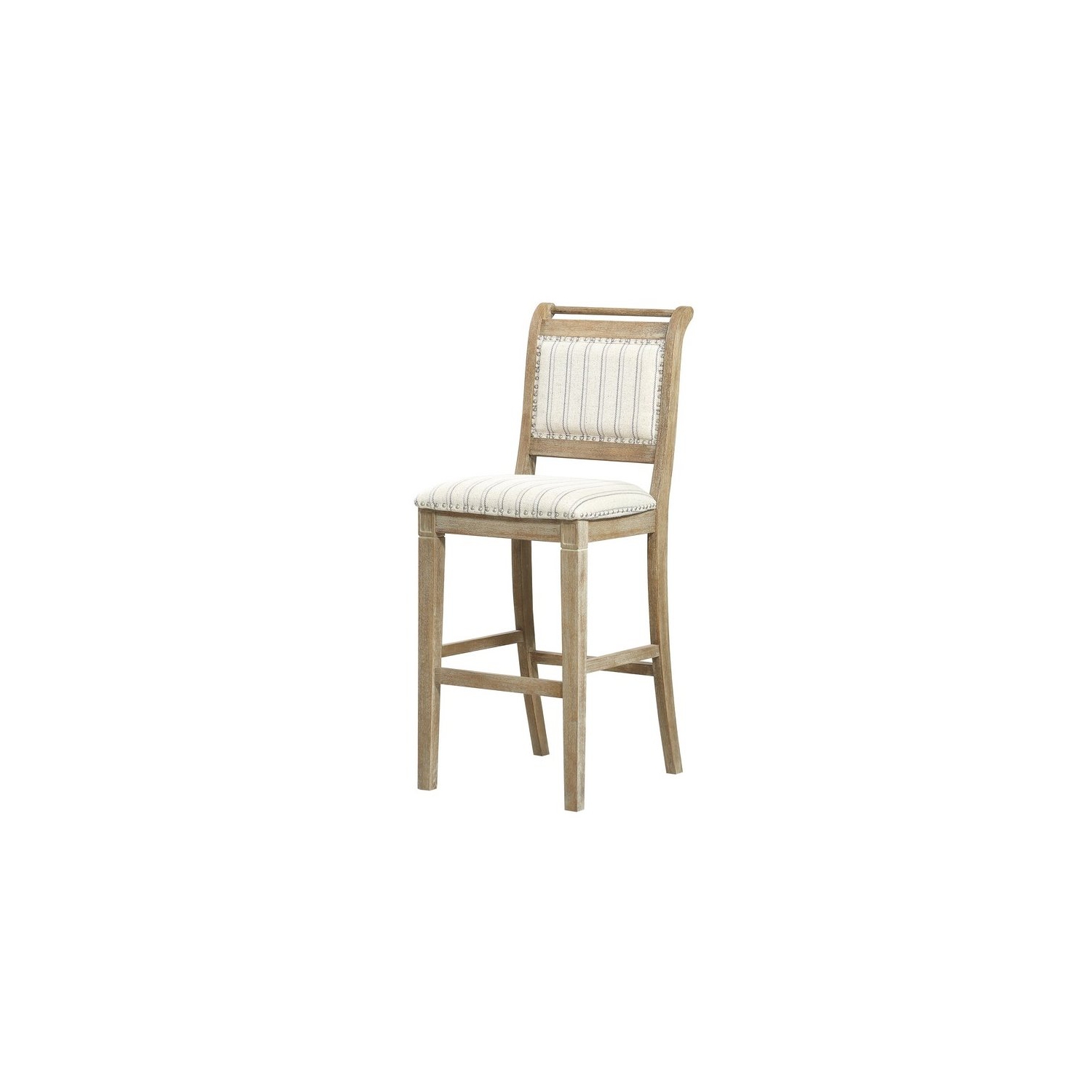 Linon Kendall Wood 30" Bar Stool in Rustic Brown