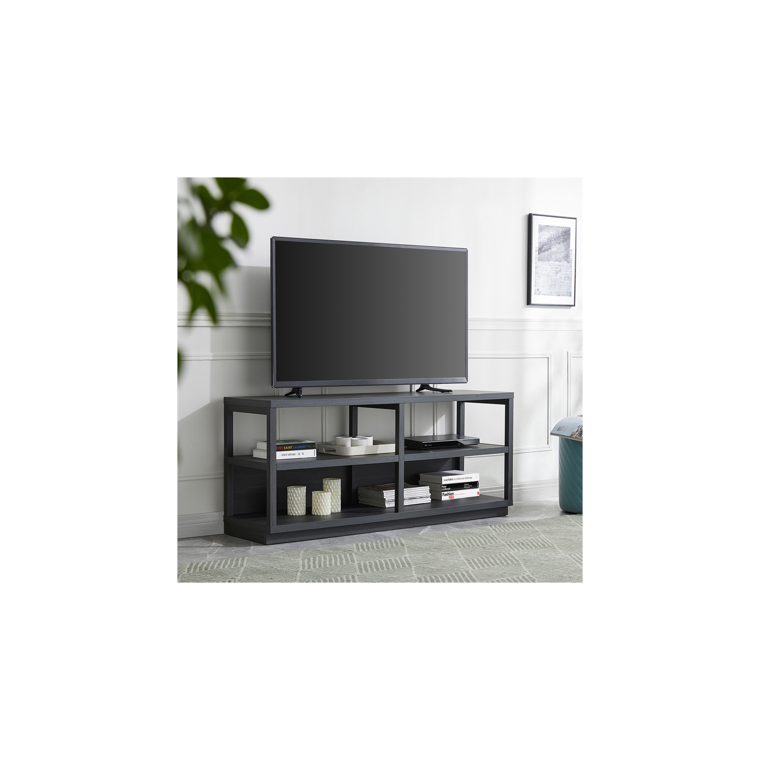 Henn&Hart 55" Charcoal Gray TV Stand