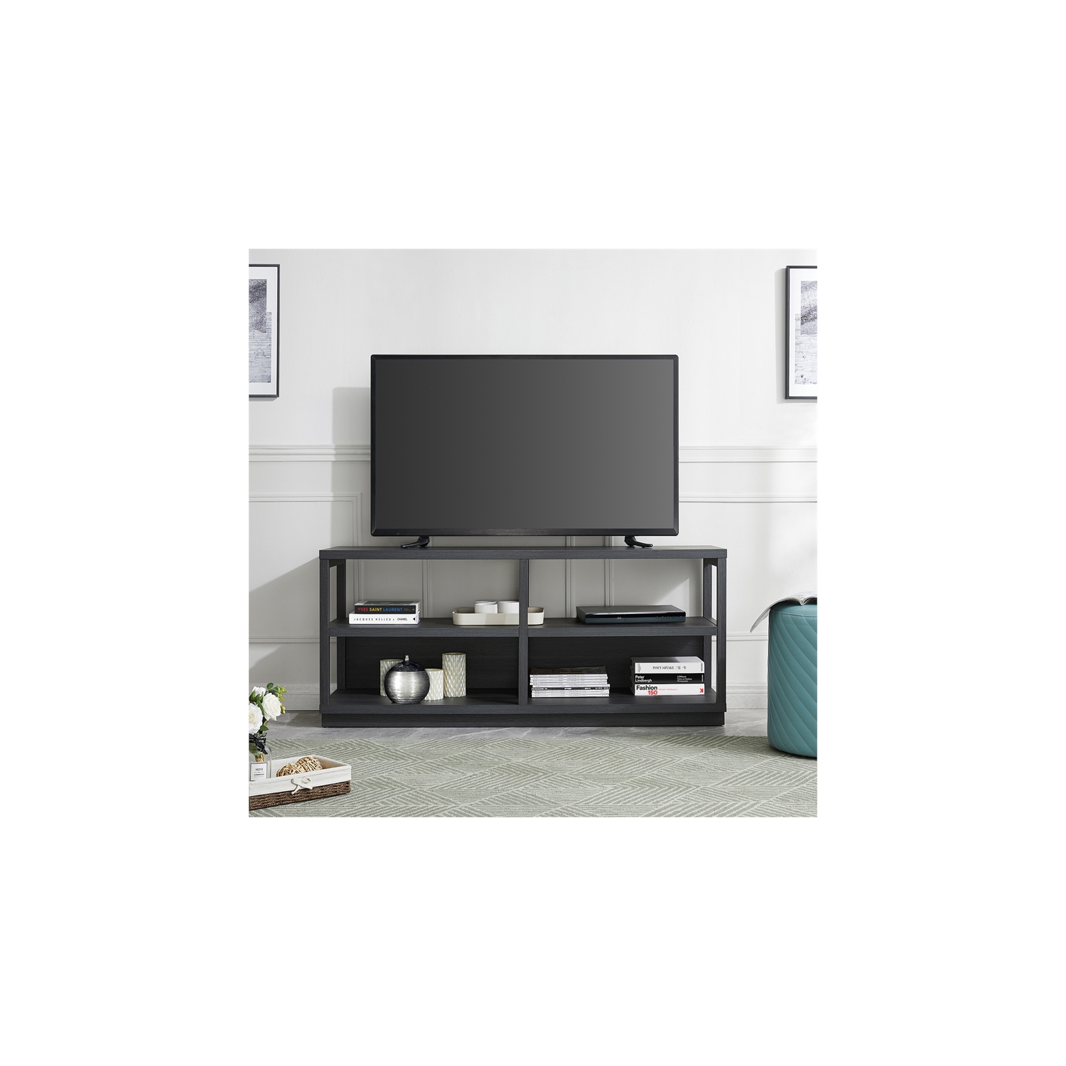 Henn&Hart 55" Charcoal Gray TV Stand