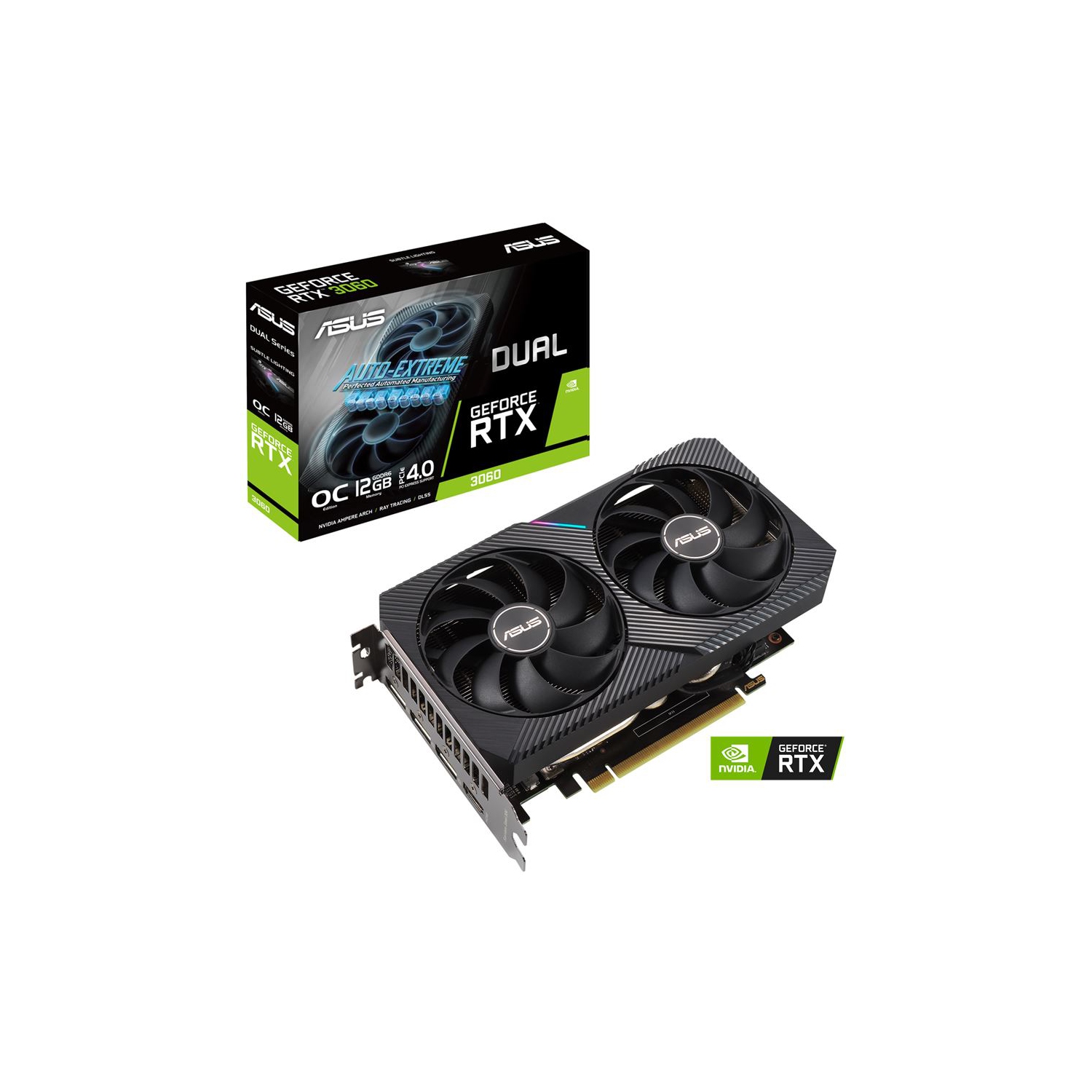 Carte graphique Dual GeForce RTX 3060 V2 OC LHR 12GP d’ASUS