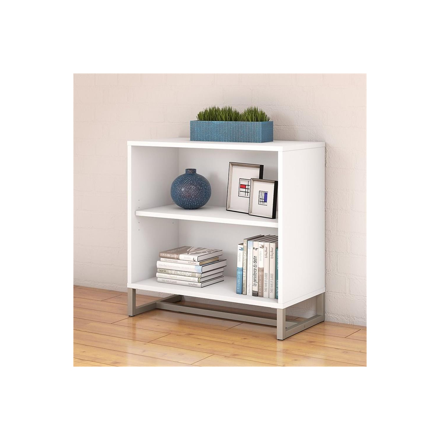 Method 2 Shelf Bookcase Cabinet in White - Engineered Wood