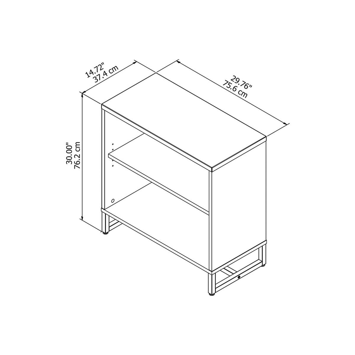 Method 2 Shelf Bookcase Cabinet in White - Engineered Wood