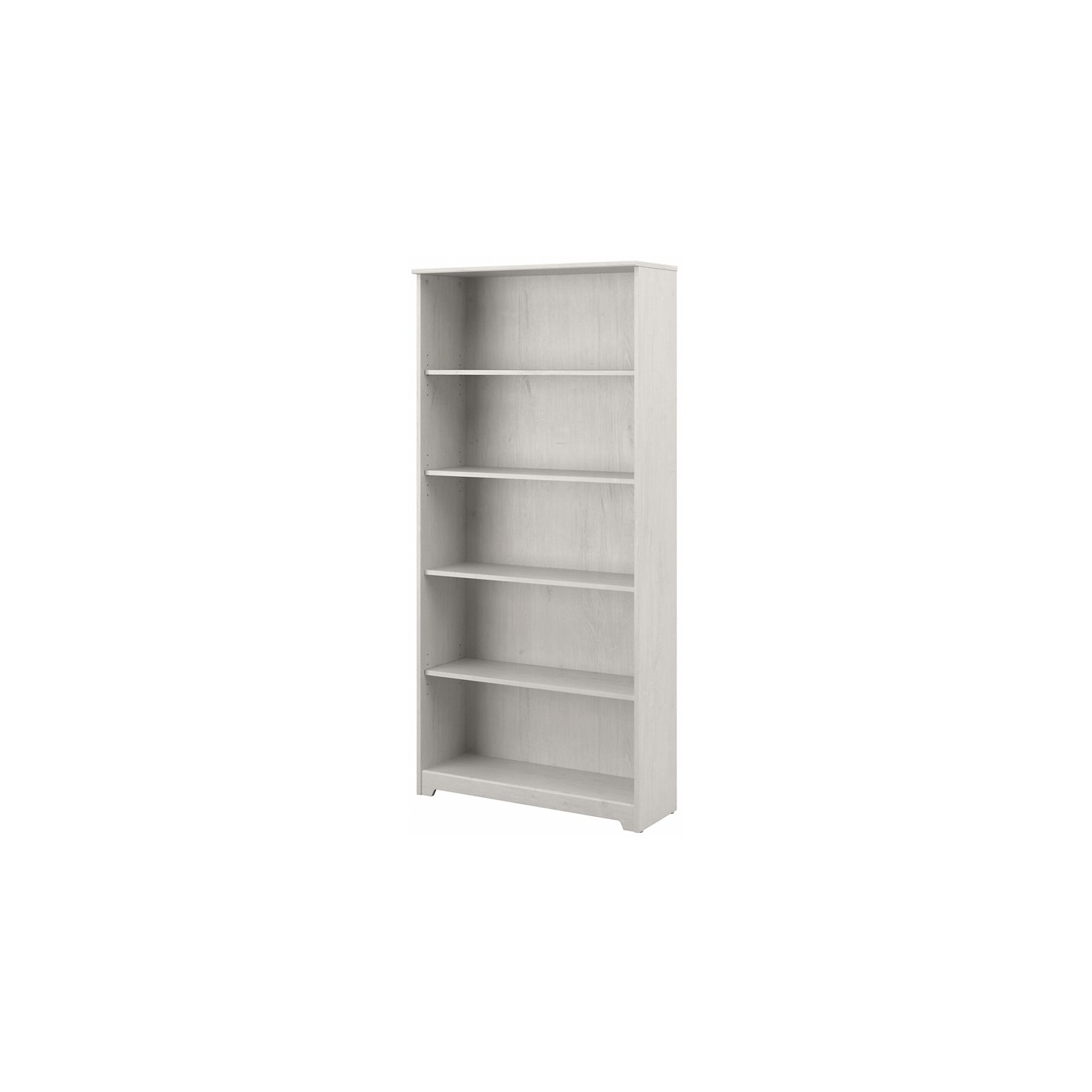 Bowery Hill 5 Shelf Tall Bookcase in Linen White Oak - Engineered Wood