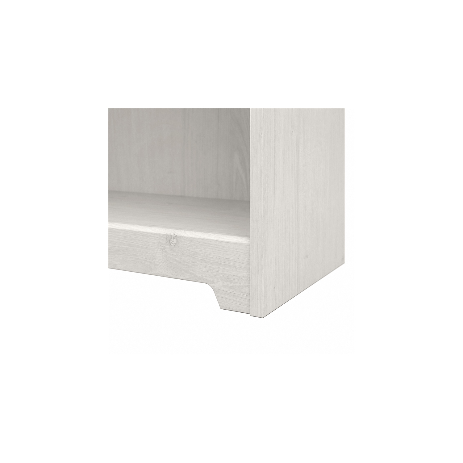 Bowery Hill 5 Shelf Tall Bookcase in Linen White Oak - Engineered Wood