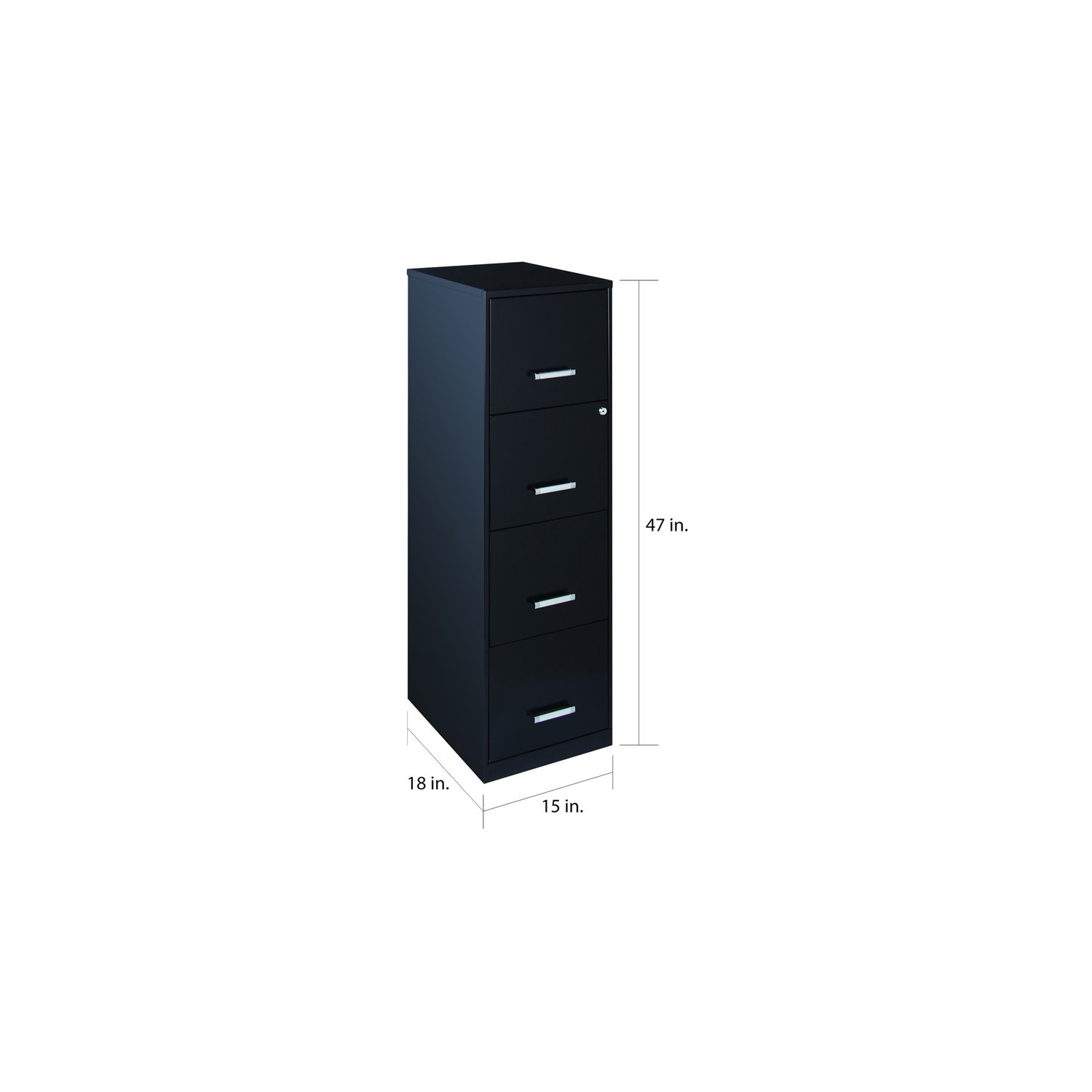 Scranton & Co 18" 4 Drawer Metal Letter File Cabinet in Black
